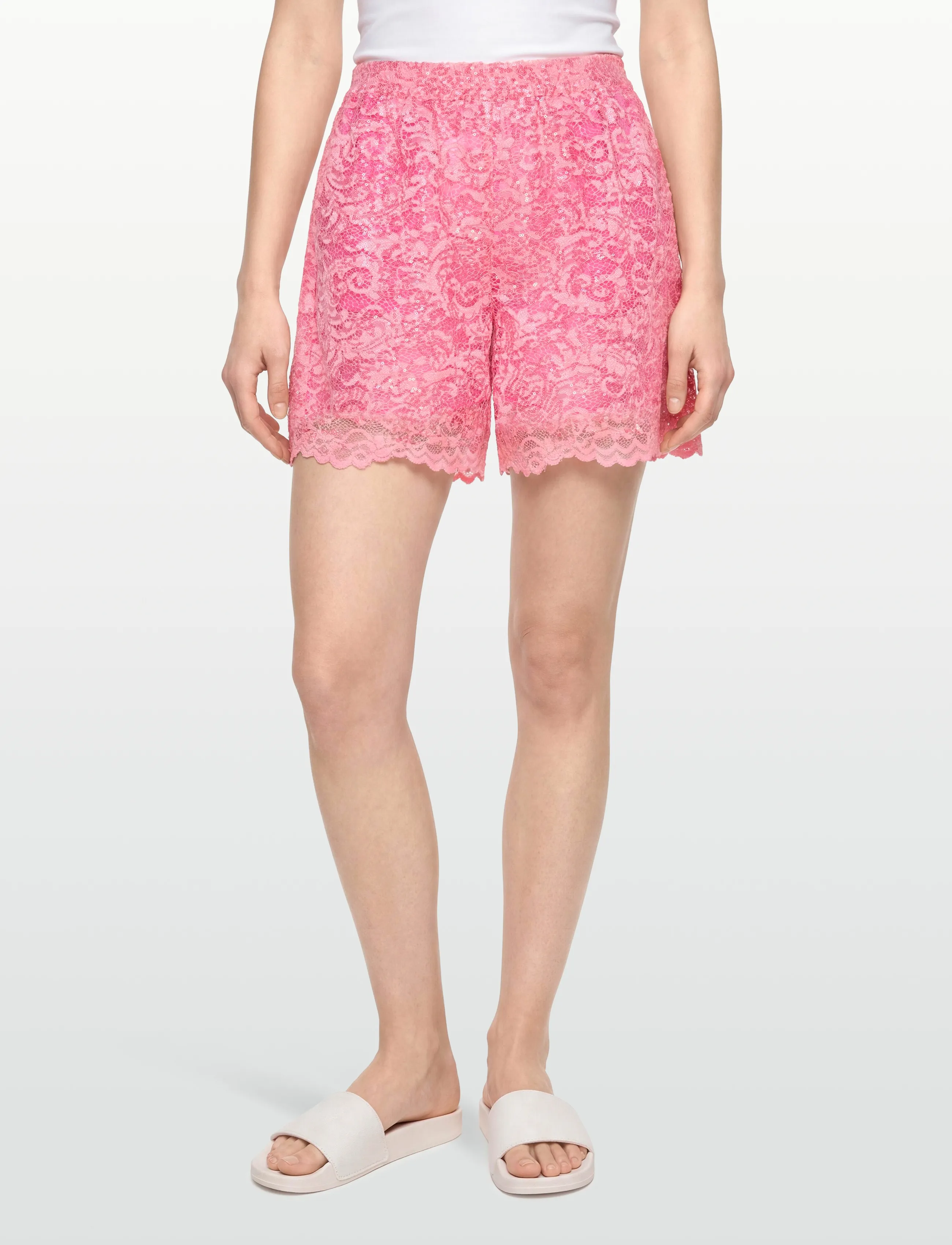 Stella Nova - Sequined Lace Shorts - casual shorts - amazing pink - 3