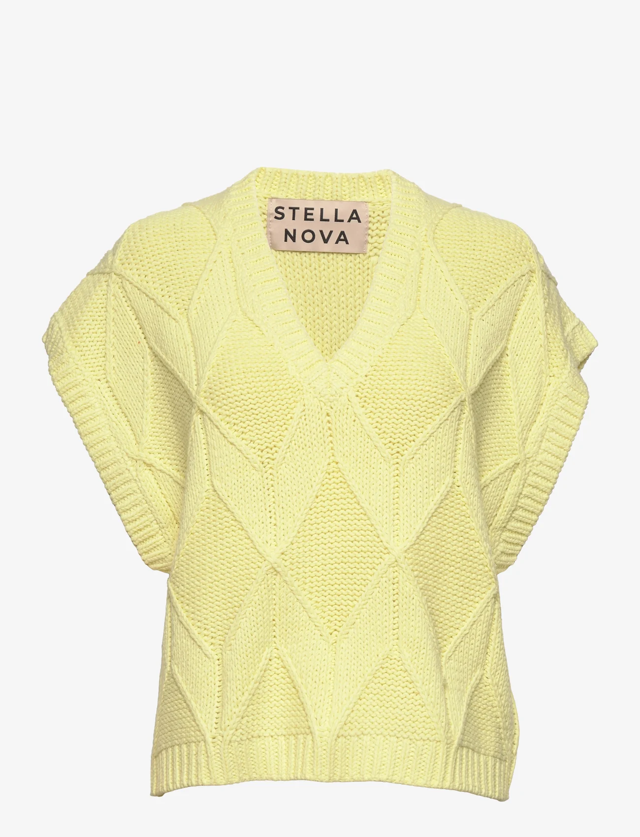 Stella Nova - Gilda - strikkevester - pale lime yellow - 0
