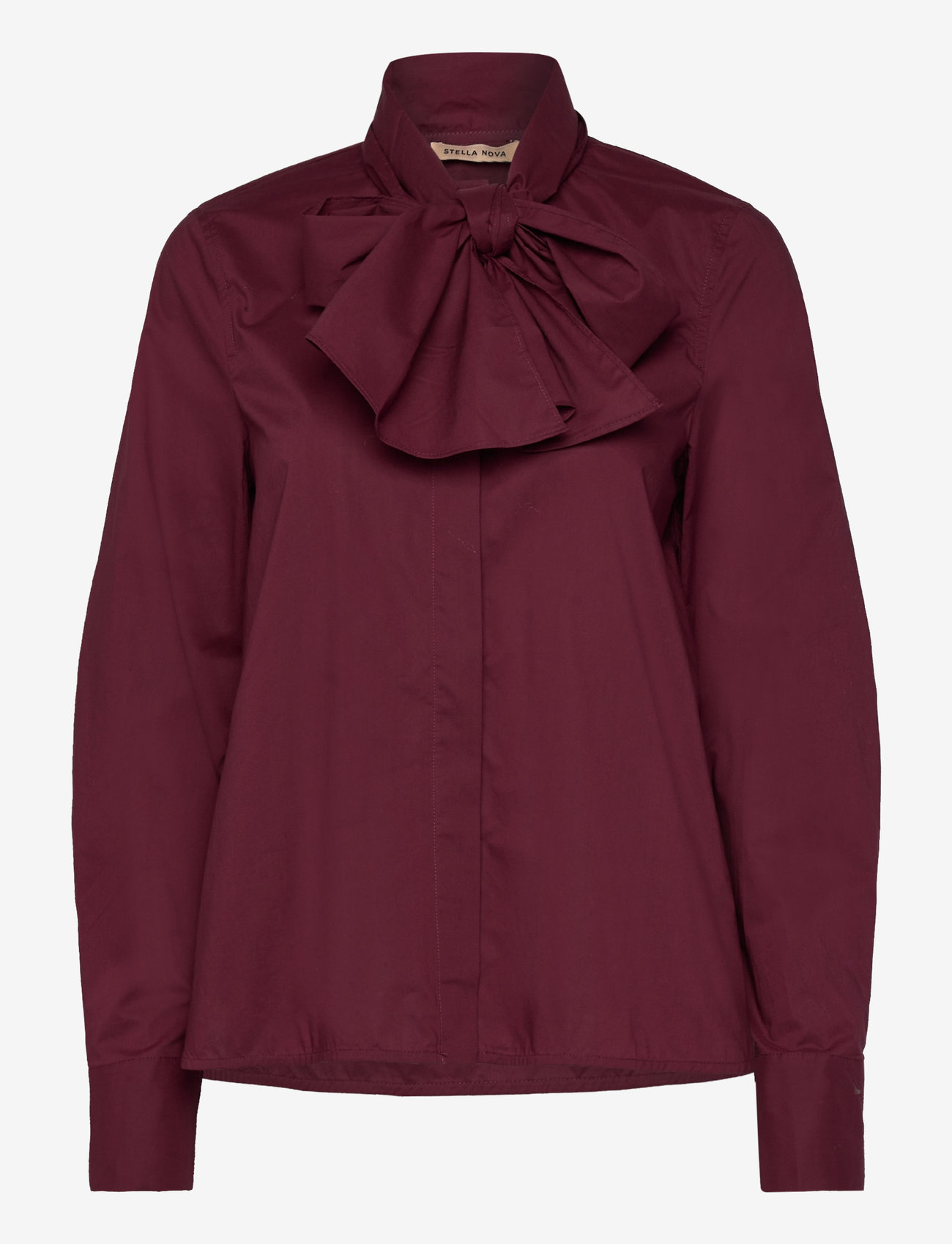 Stella Nova - Solid cotton shirt - bordeaux - 0