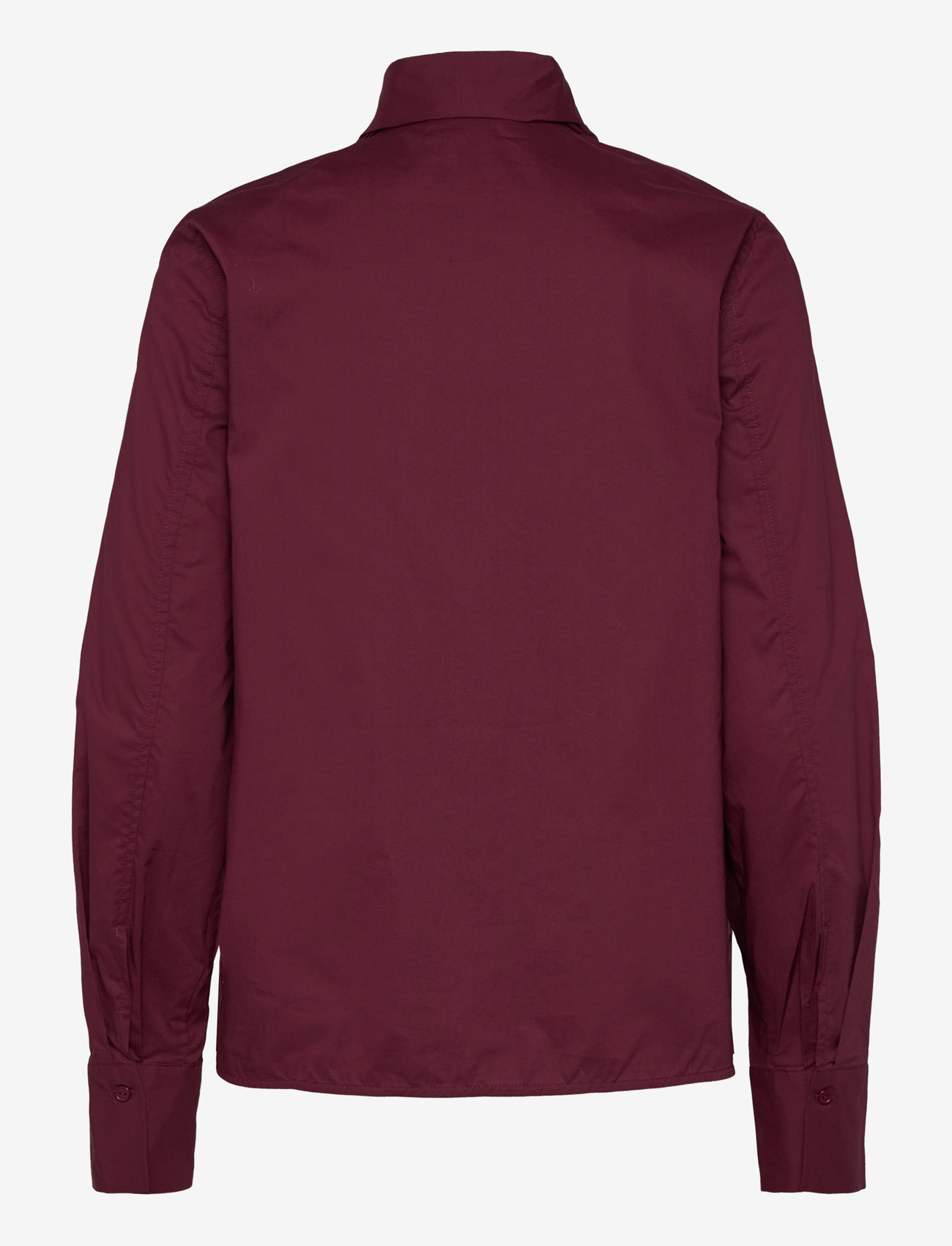 Stella Nova - Solid cotton shirt - bordeaux - 1