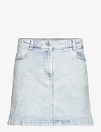 Washed mini denim skirt - SOFT SKY