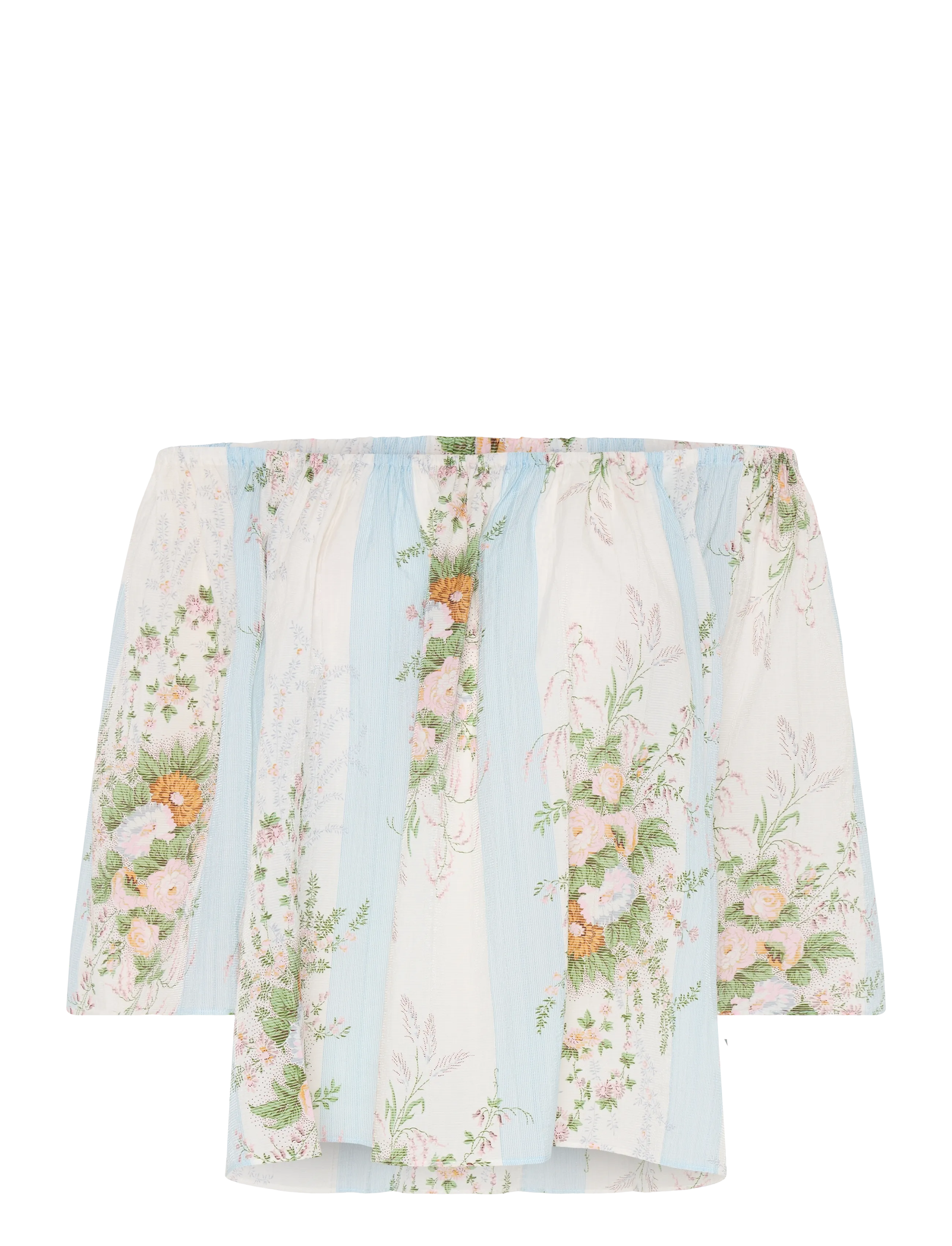 Stella Nova Loose Blouse with drop Shoulders - Blusen & Hemden - CREME MULTICOLOUR FLOWERS / cream