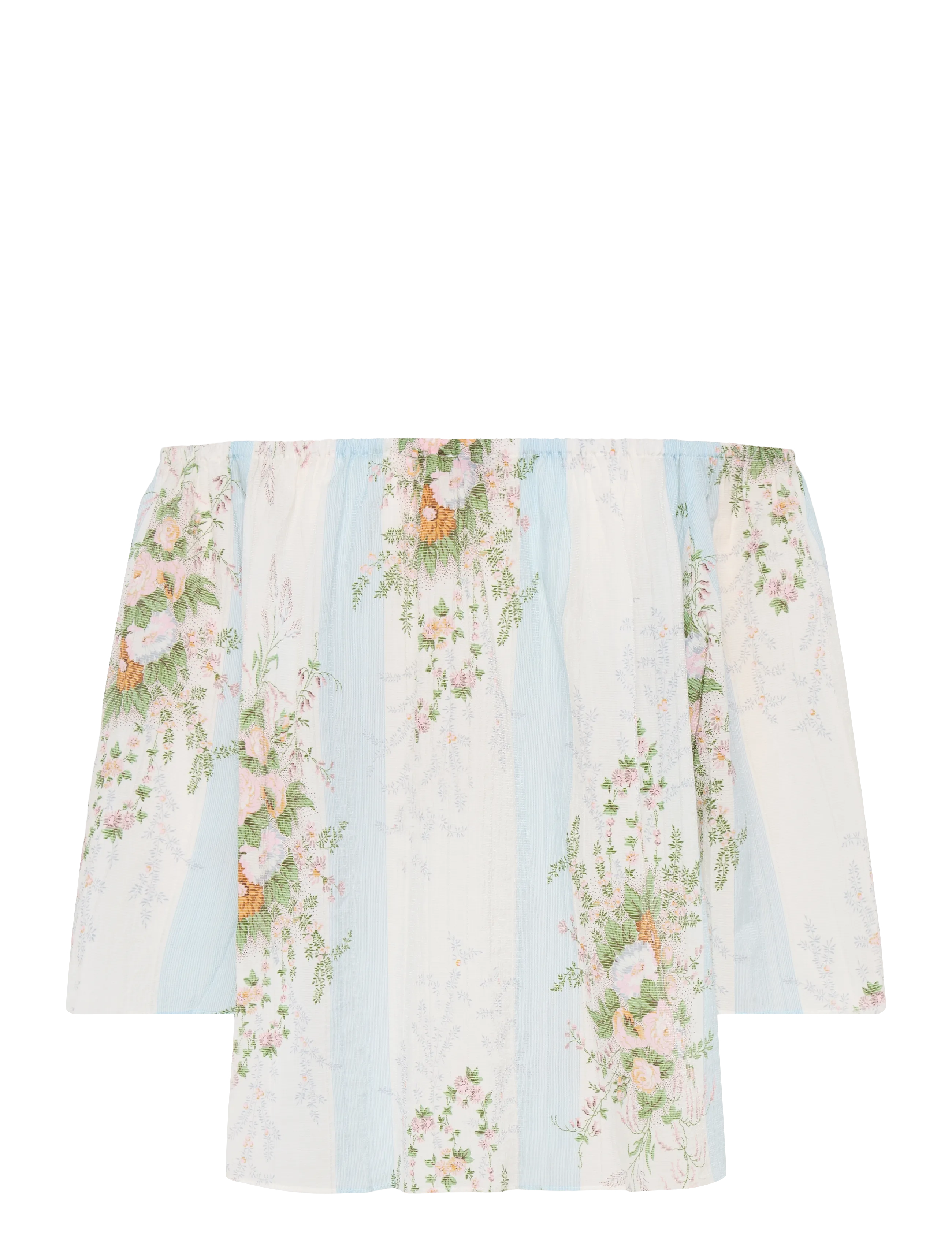 Stella Nova - Loose Blouse with drop Shoulders - creme multicolour flowers - 1