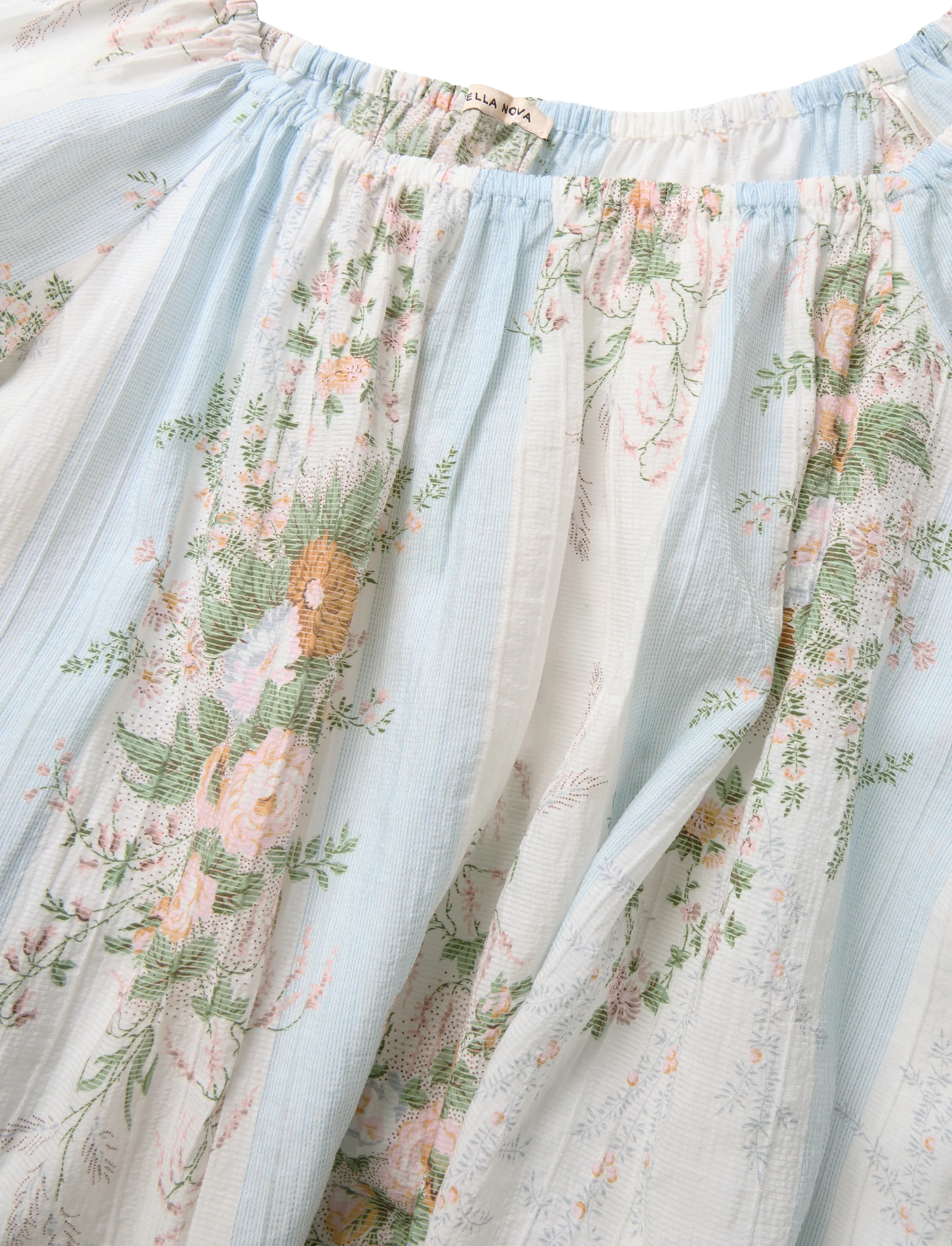 Stella Nova - Loose Maxi Dress with drop Shoulder - creme multicolour flowers - 2