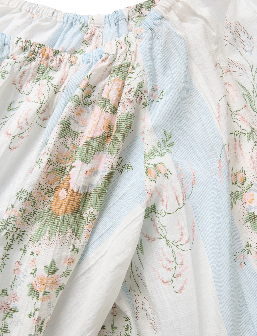Stella Nova - Loose Maxi Dress with drop Shoulder - creme multicolour flowers - 3