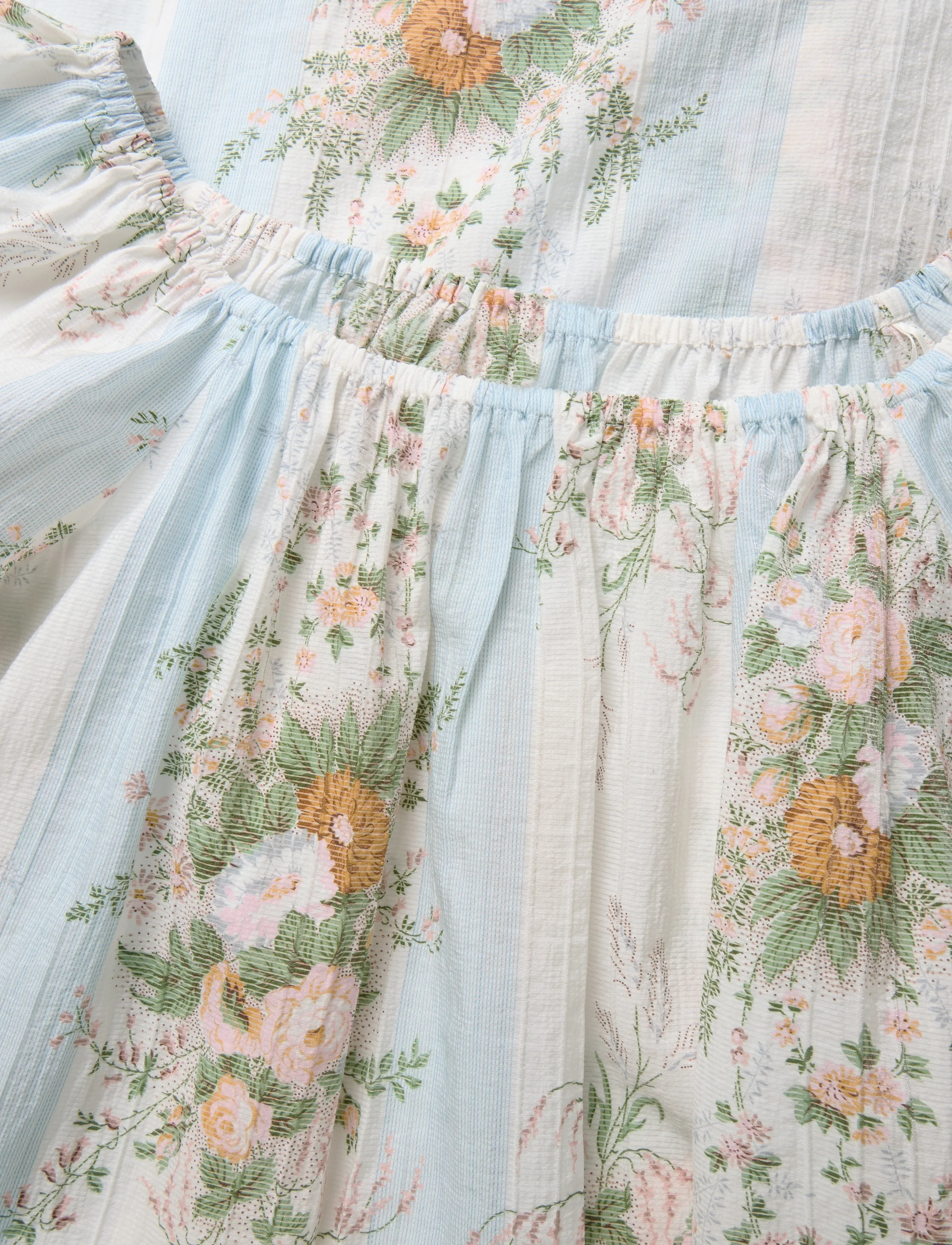 Stella Nova - Loose Maxi Dress with drop Shoulder - creme multicolour flowers - 4
