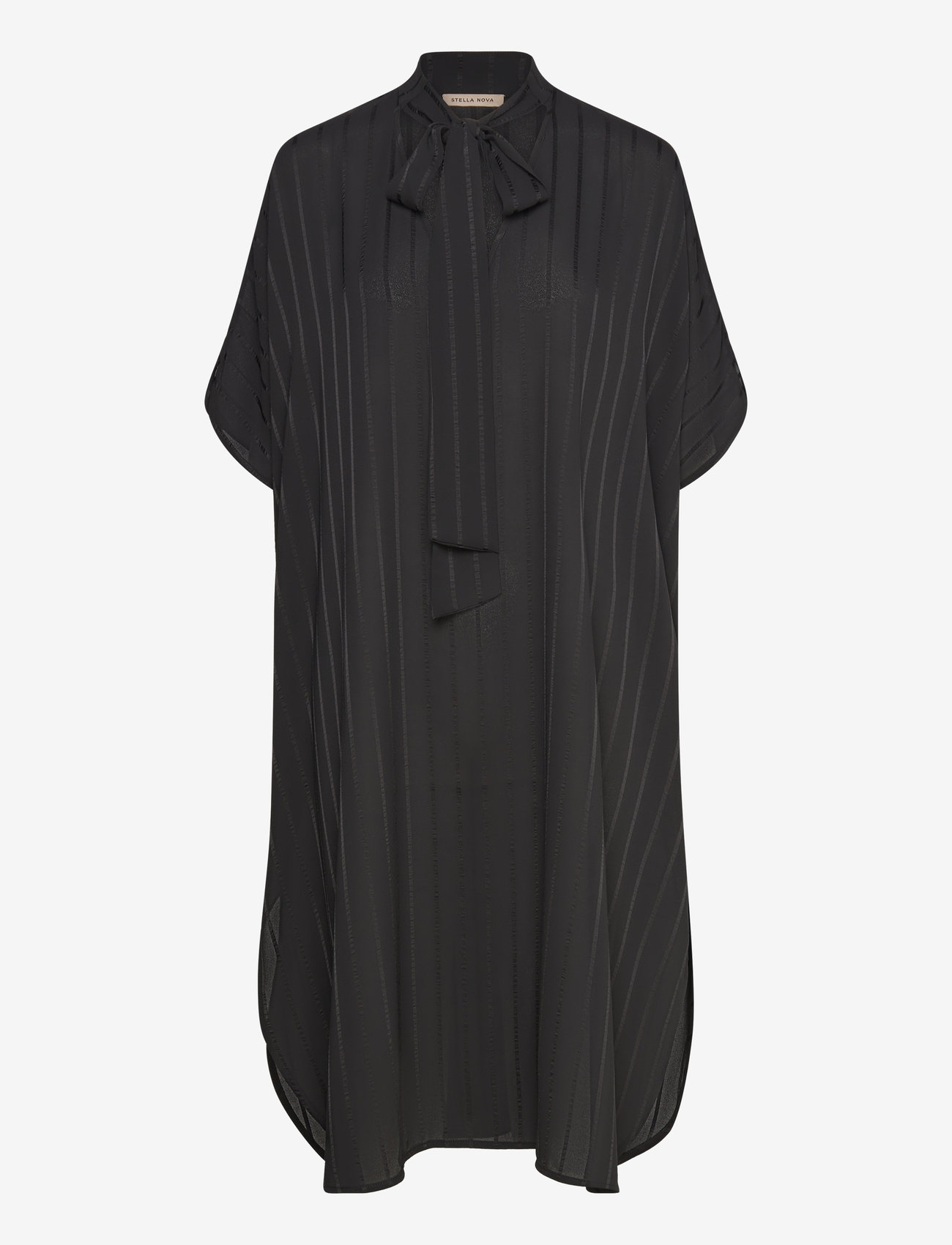 Stella Nova - Midi dress with neck tie band - summer dresses - black - 0