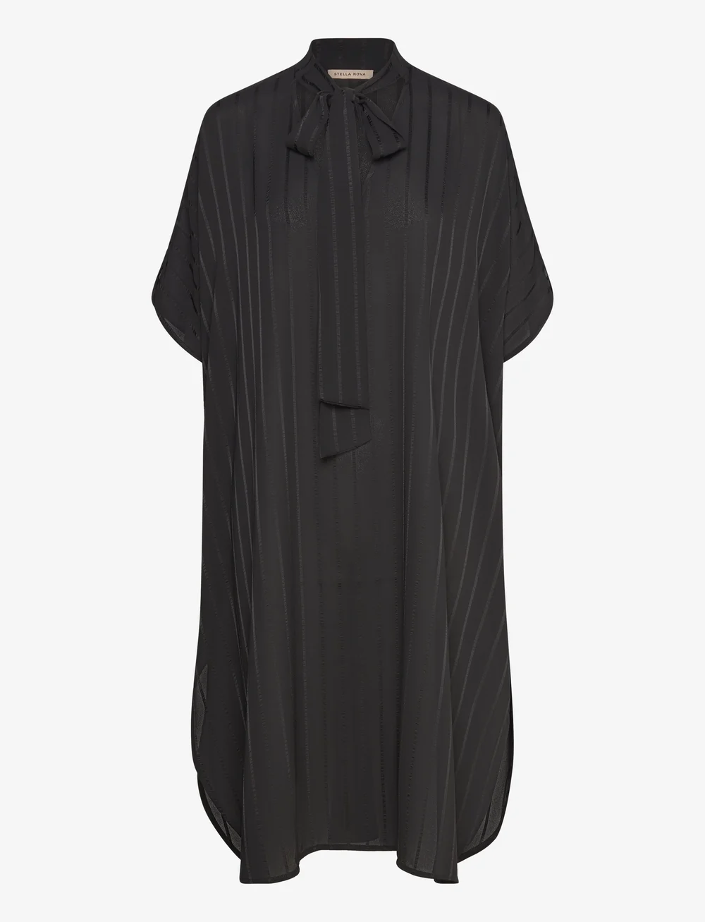 Stella Nova - Midi dress with neck tie band - zomerjurken - black - 1