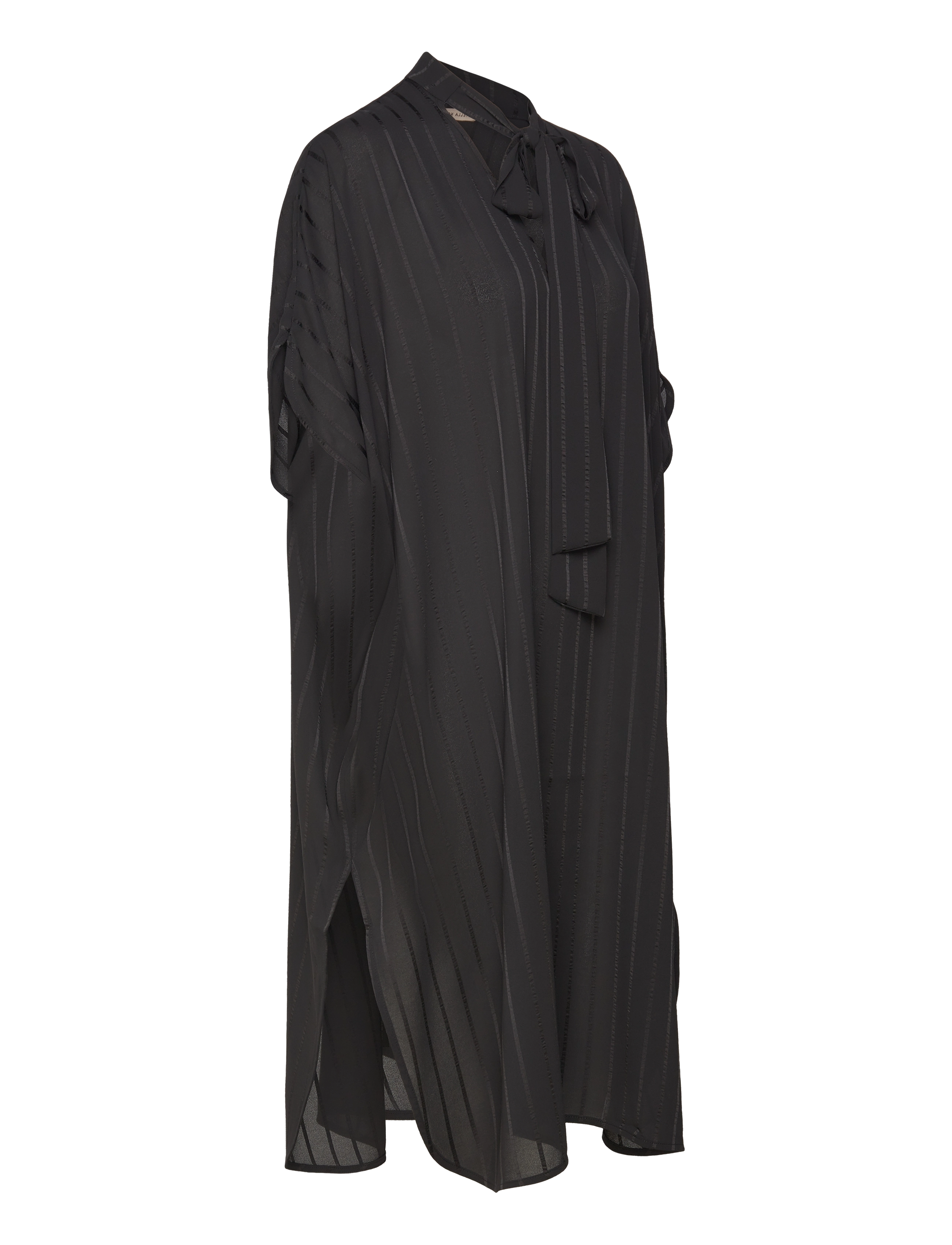Stella Nova - Midi dress with neck tie band - midiklänningar - black - 4