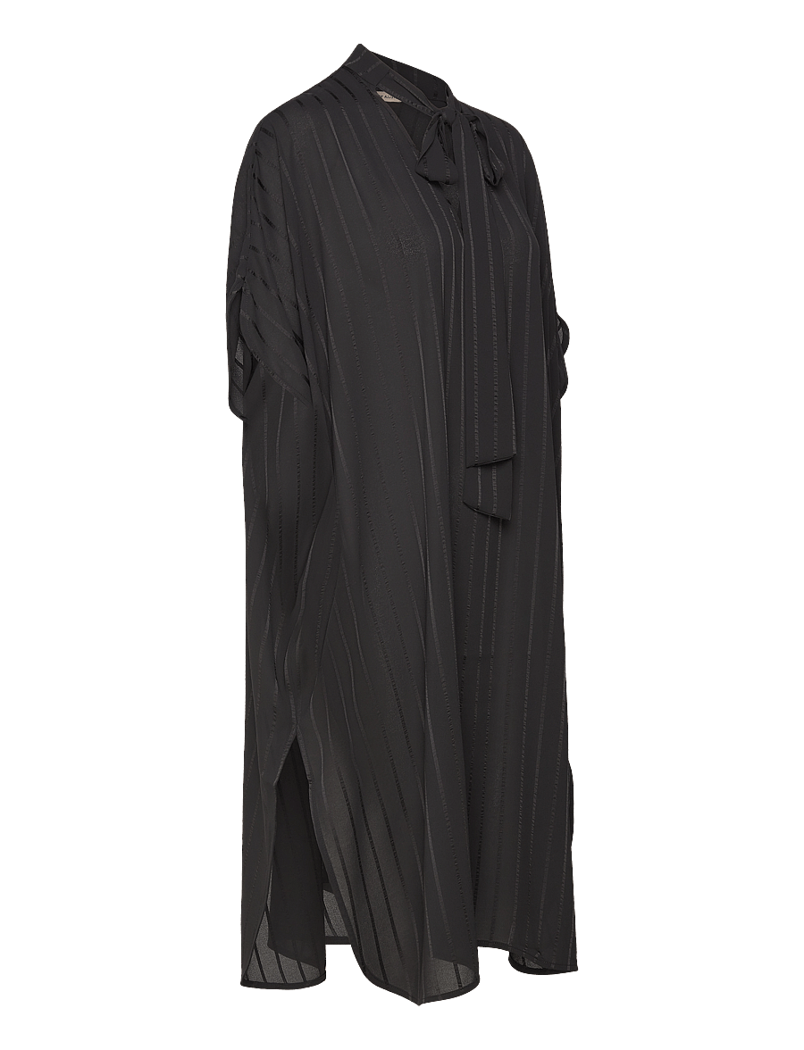 Stella Nova - Midi dress with neck tie band - vasarinės suknelės - black - 4