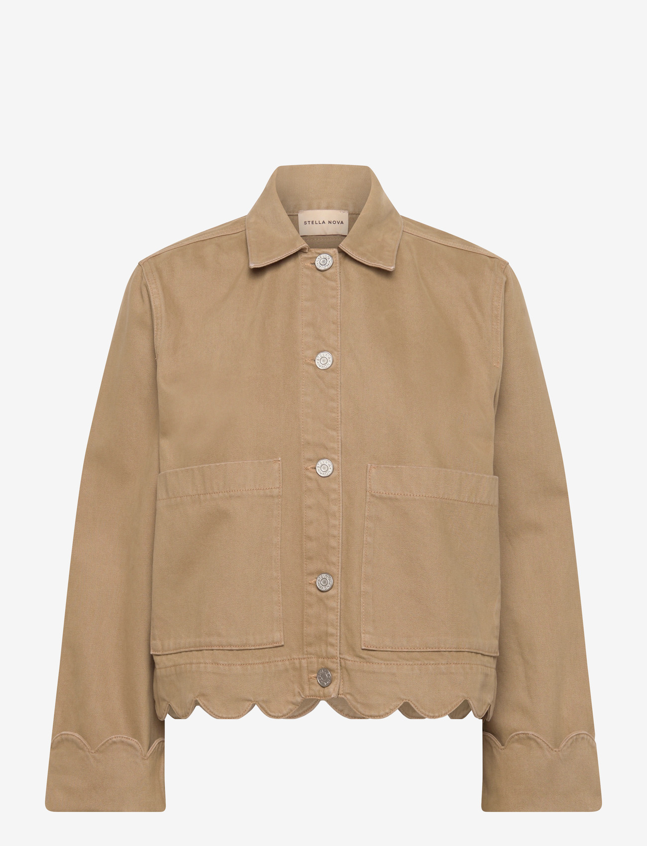 Stella Nova - Shirt with Scallop Edge - overtøj - dark sand - 0