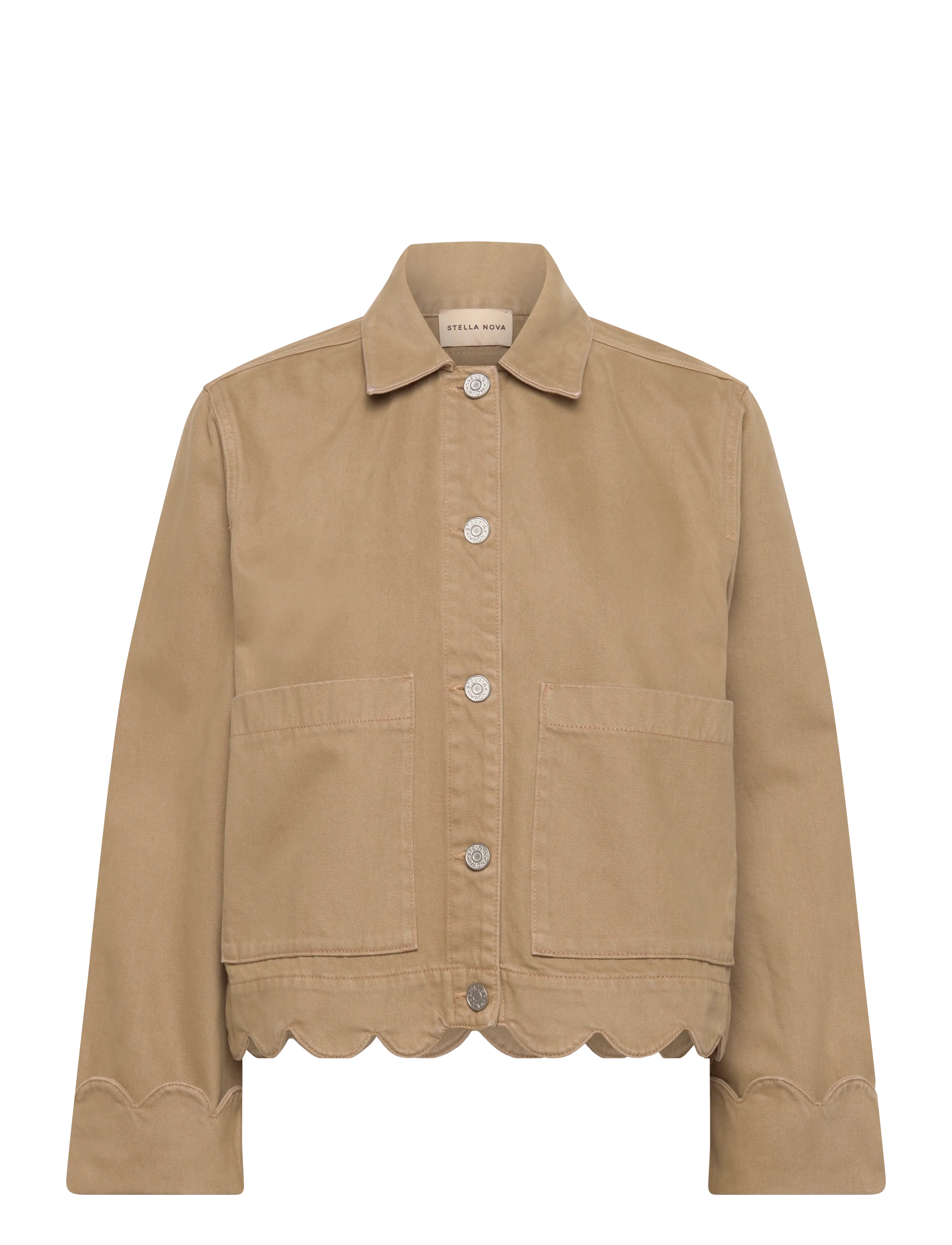 Stella Nova Shirt with Scallop Edge - Jakker & Frakker - DARK SAND / beige