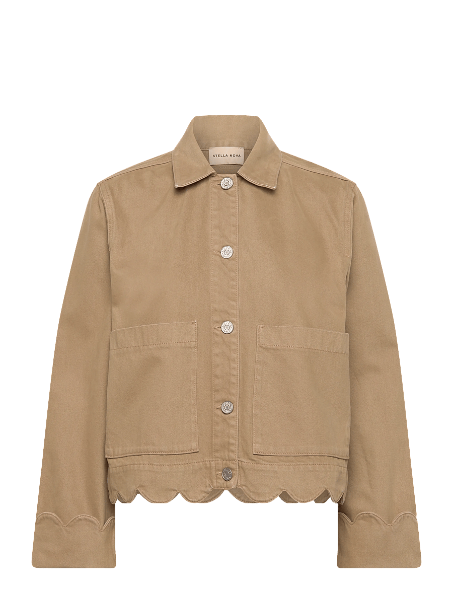 Stella Nova - Shirt with Scallop Edge - kevadjoped - dark sand - 0