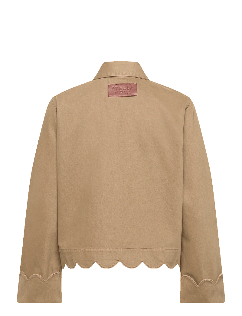 Stella Nova - Shirt with Scallop Edge - frühlingsjacken - dark sand - 1