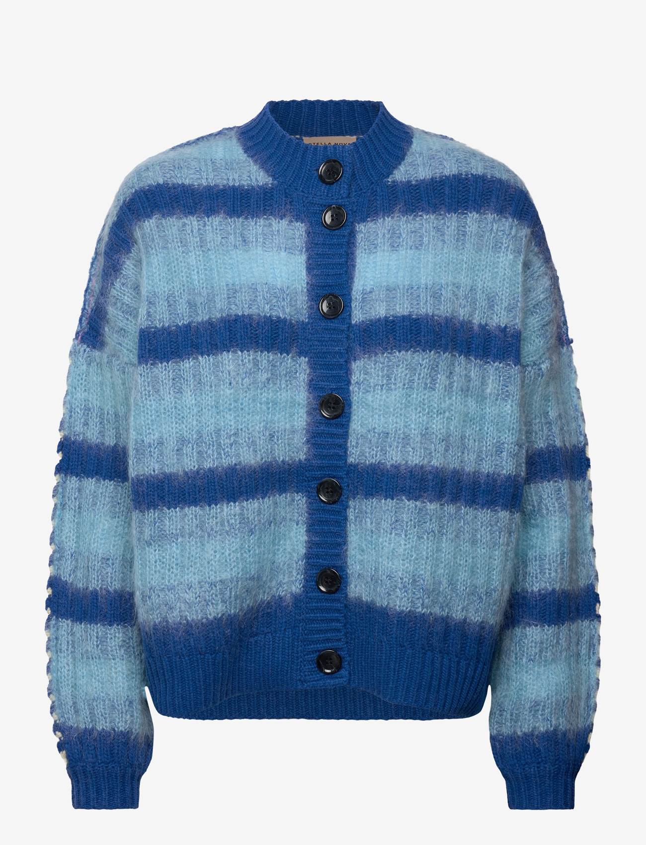 Stella Nova - Striped Cardigan in Wool Mix - cardigans - blue stripes - 0