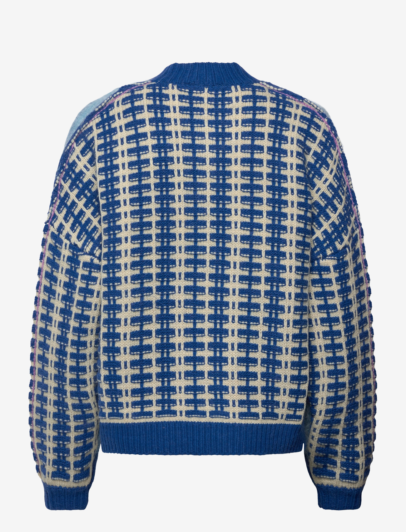 Stella Nova - Striped Cardigan in Wool Mix - cardigans - blue stripes - 1