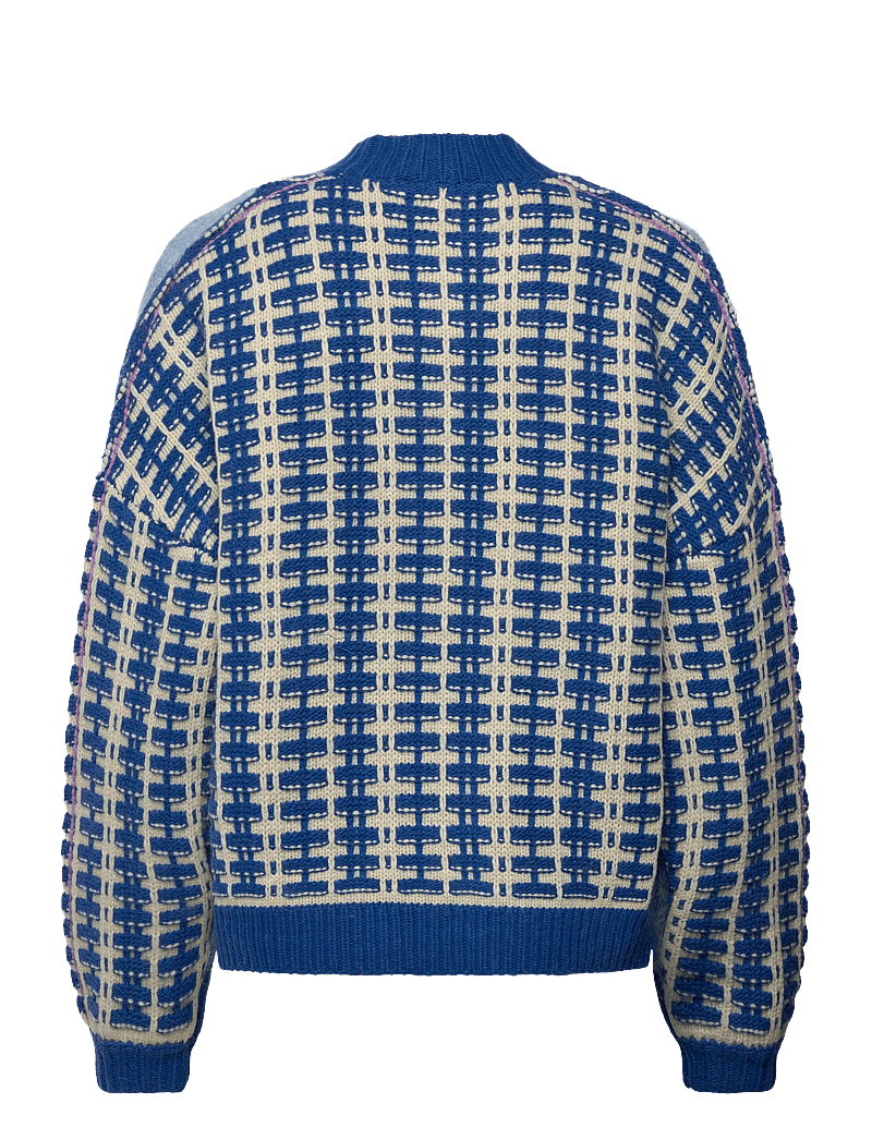 Stella Nova - Striped Cardigan in Wool Mix - cardigans - blue stripes - 1