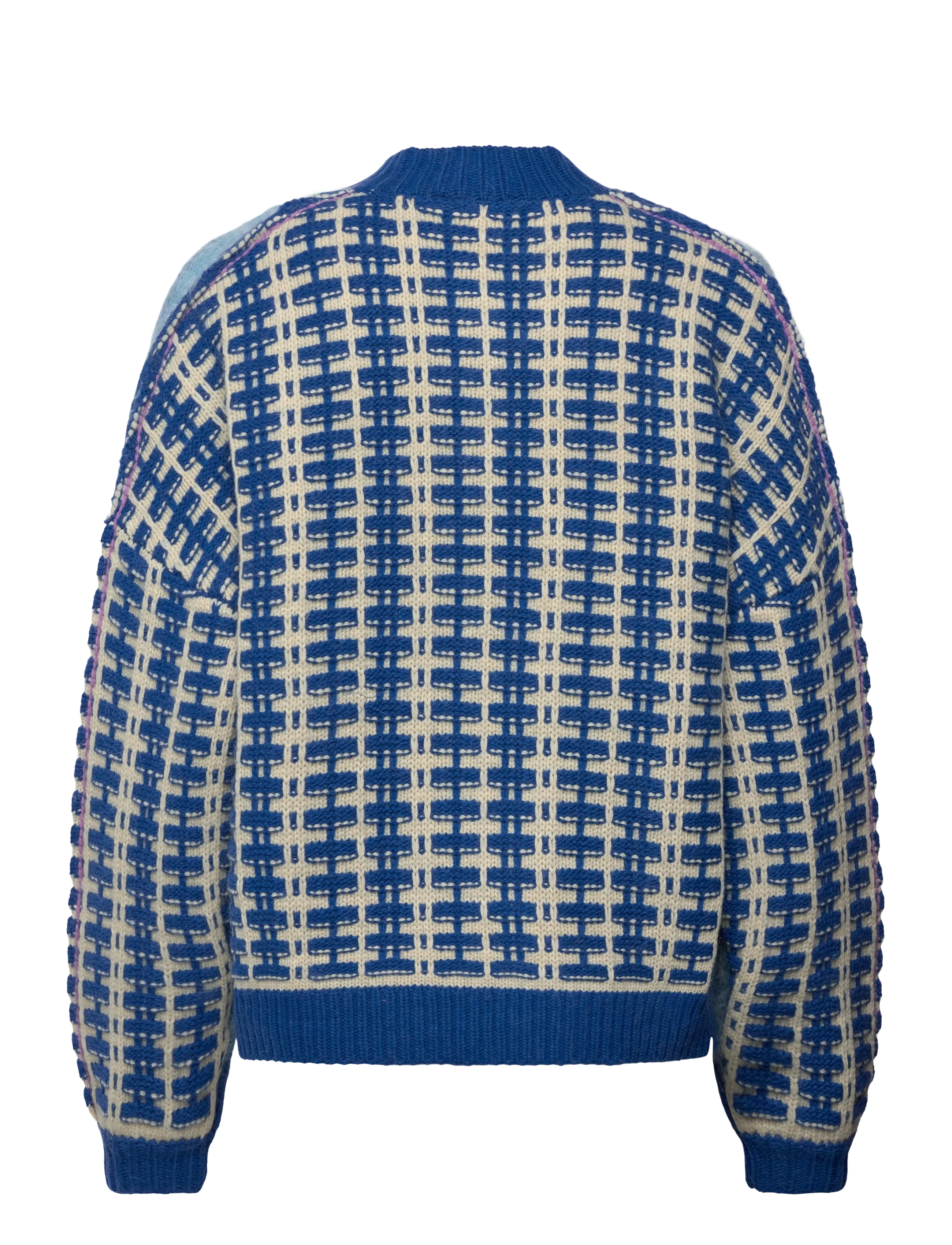 Stella Nova - Striped Cardigan in Wool Mix - kardiganid - blue stripes - 1