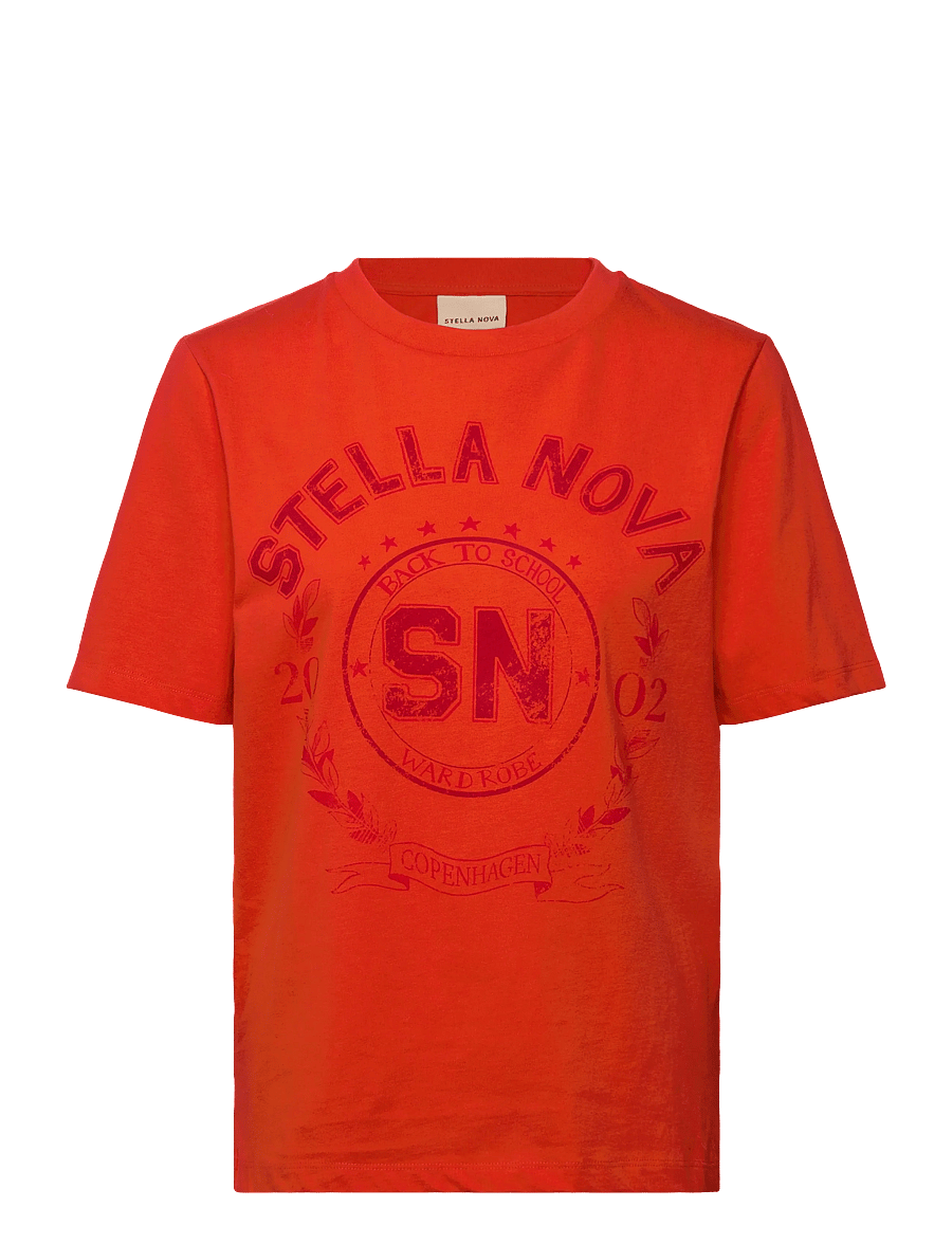 Stella Nova - STELLA NOVA Printed T-Shirt - t-shirts - flame red - 0