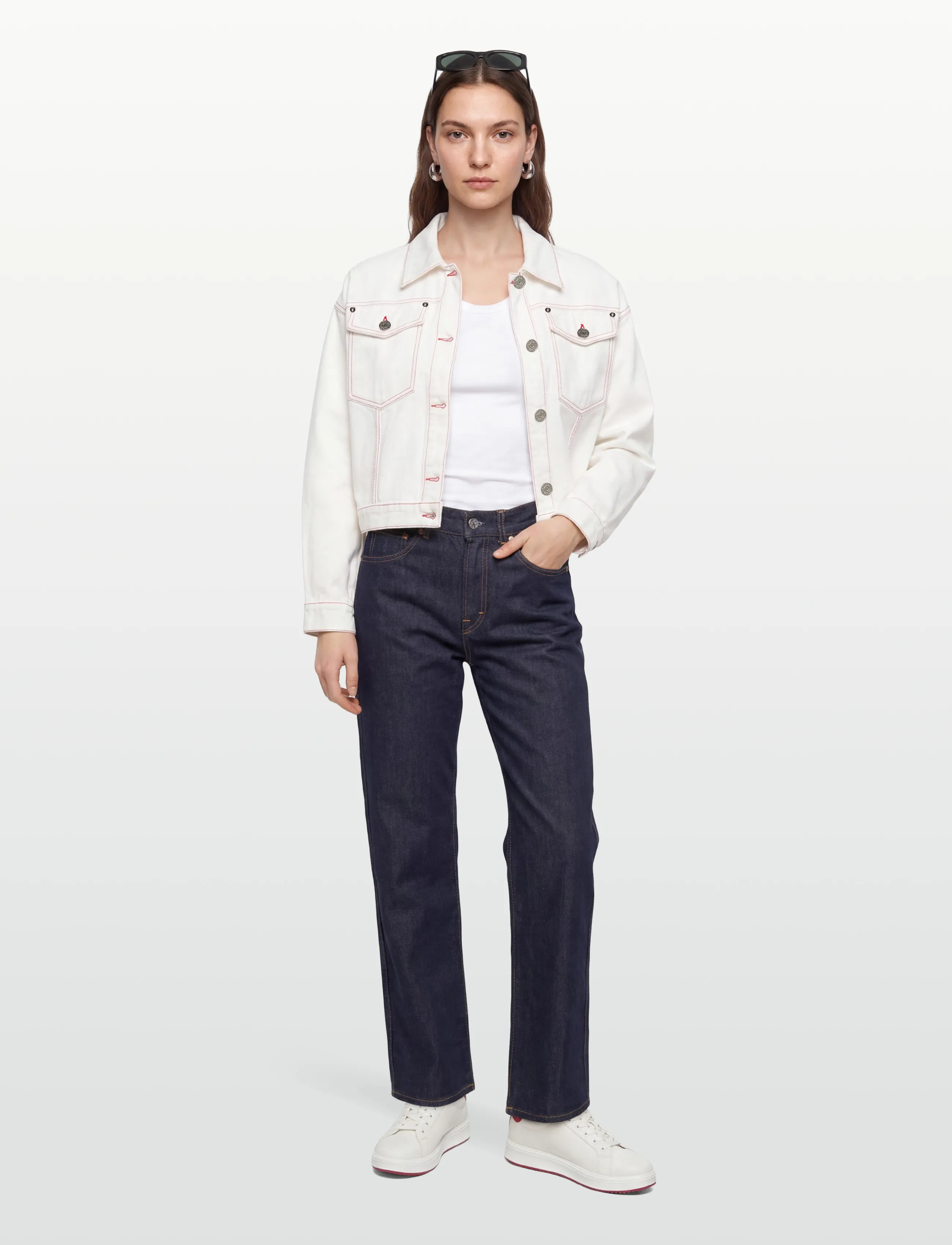 Stella Nova Out Of Office Loose Jacket, XXS/XS, White, Jakker > Denim, Dame