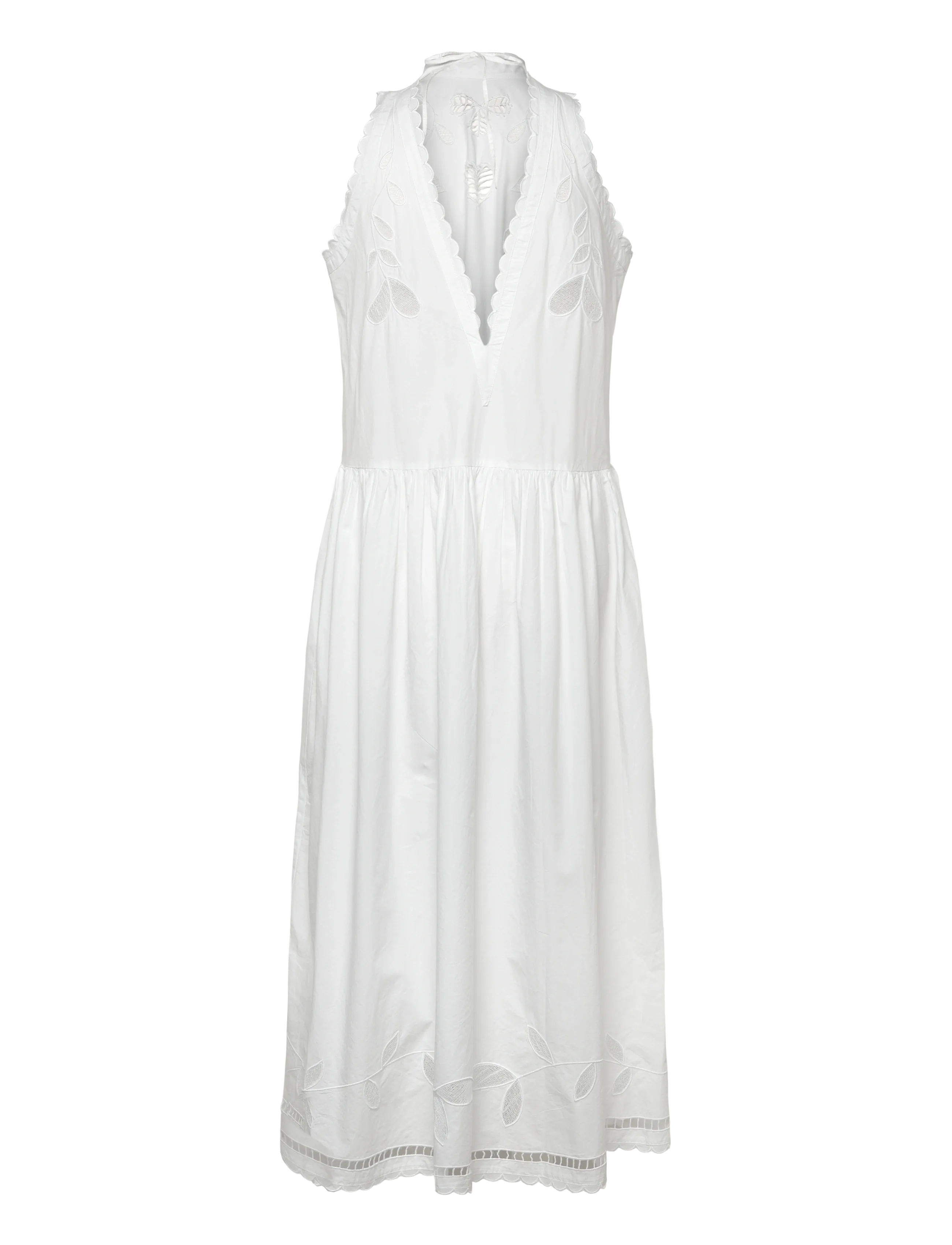 Stella Nova - Embroidery Anglaise Sleeveless Maxi - evening dresses - off white - 1