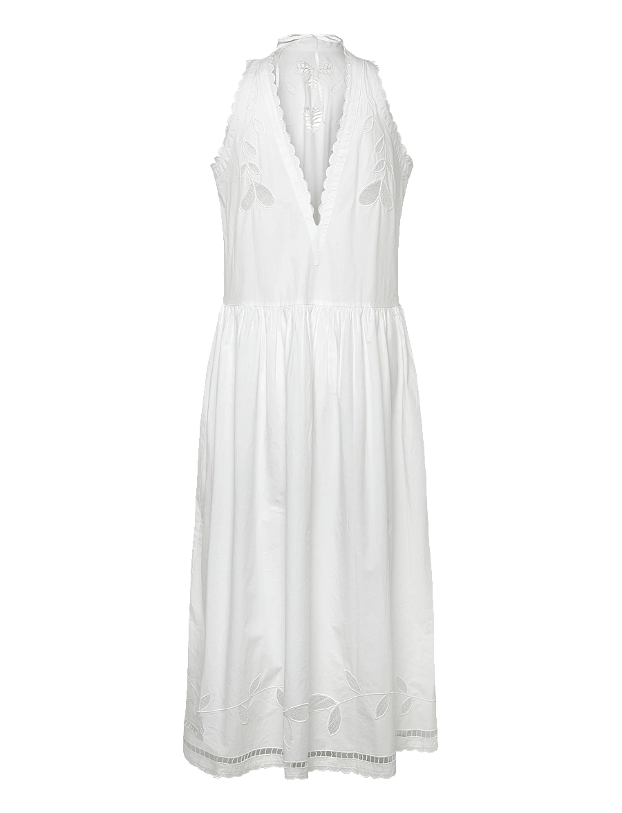 Stella Nova - Embroidery Anglaise Sleeveless Maxi - evening dresses - off white - 1