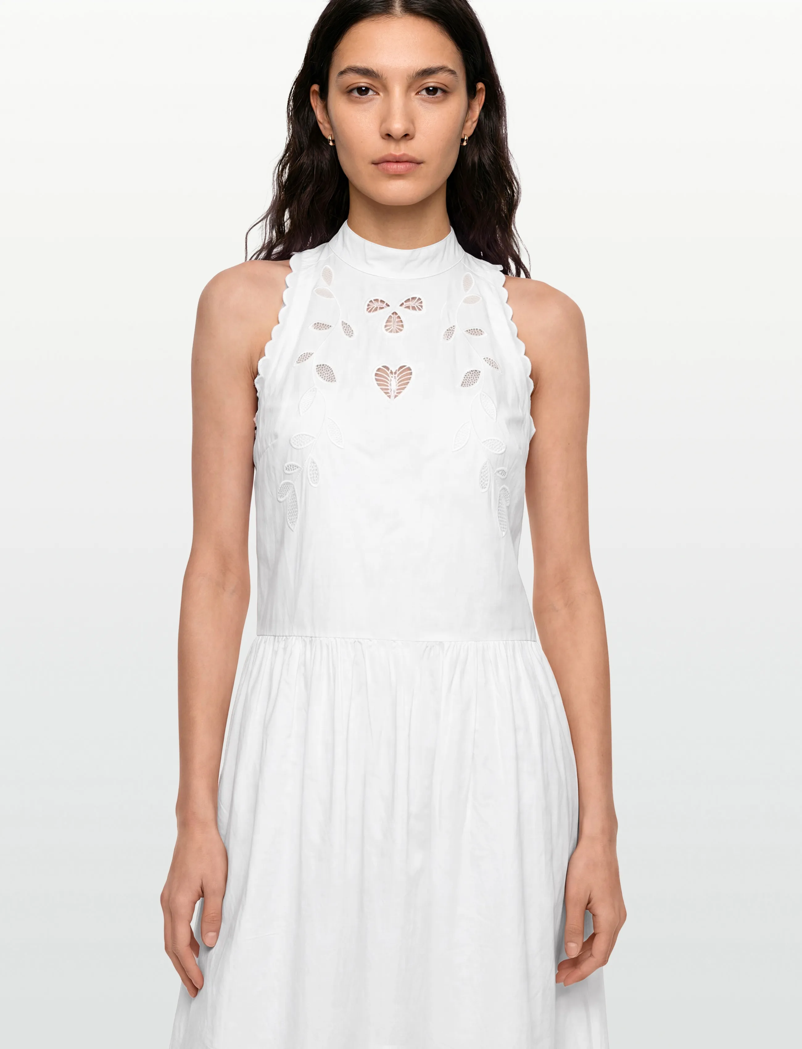 Stella Nova - Embroidery Anglaise Sleeveless Maxi - abendkleider - off white - 3
