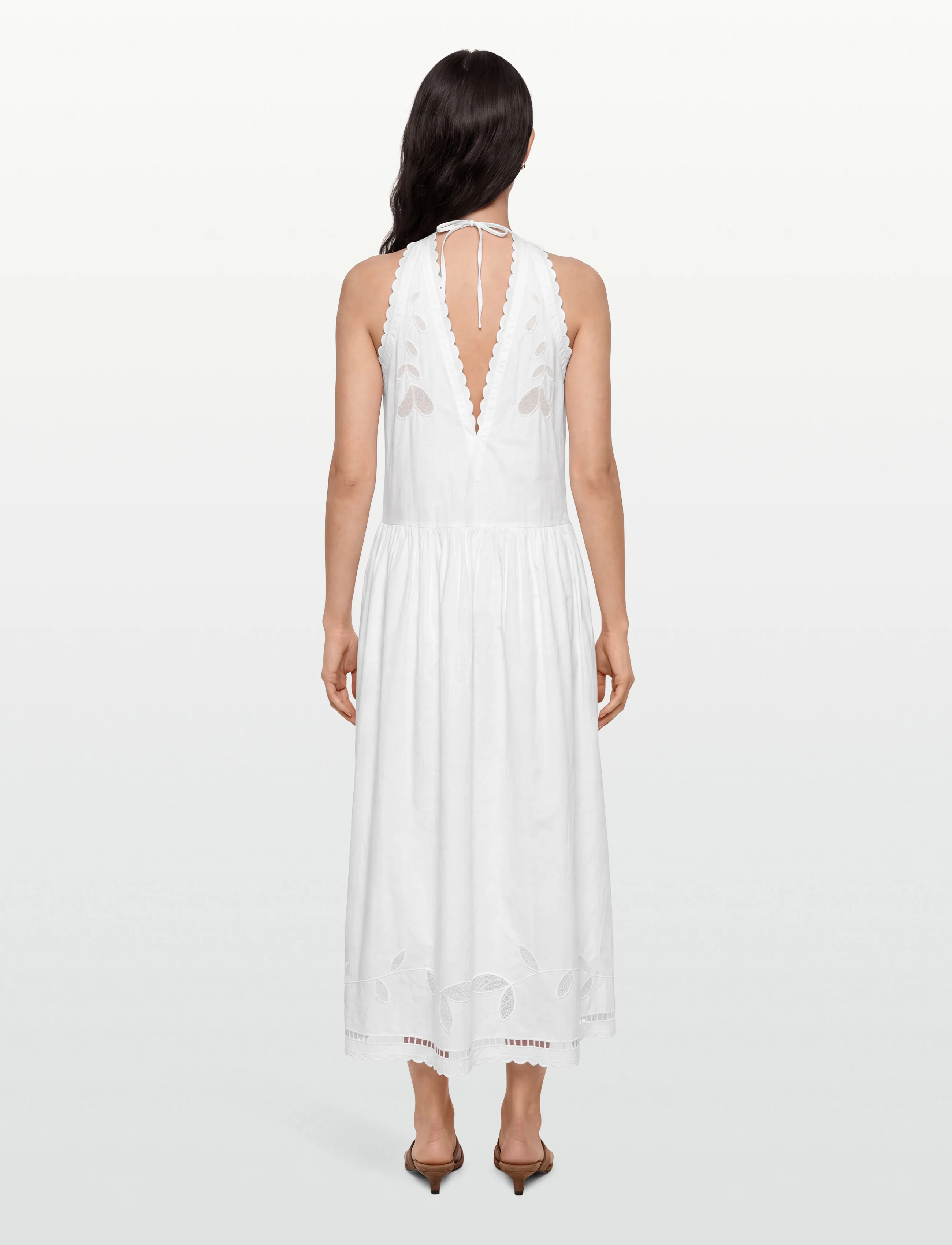 Stella Nova - Embroidery Anglaise Sleeveless Maxi - abendkleider - off white - 4