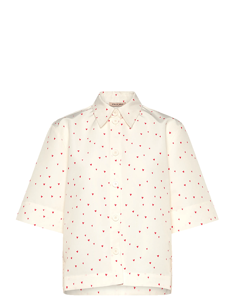 Stella Nova - Heart Printed Shirt - koszule z krótkim rękawem - hearts - 0