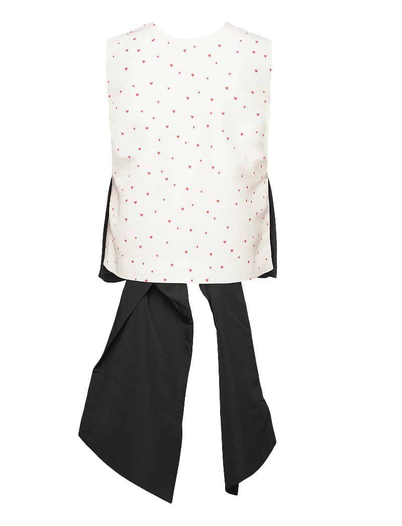 Stella Nova - Heart Printed Bow Top - topid ja varrukateta alussärgid - hearts - 2