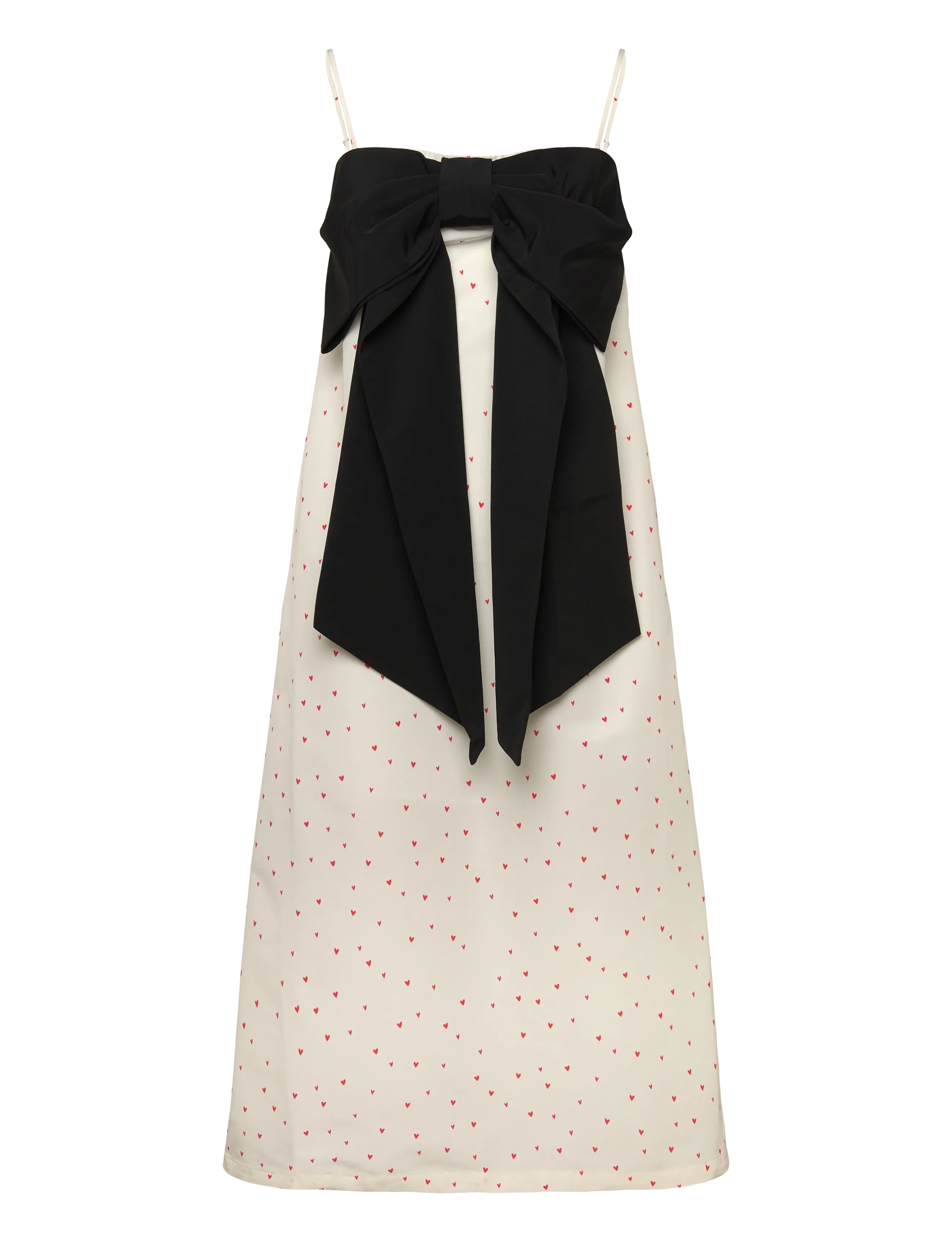Heart Printed Bow Dress - HEARTS