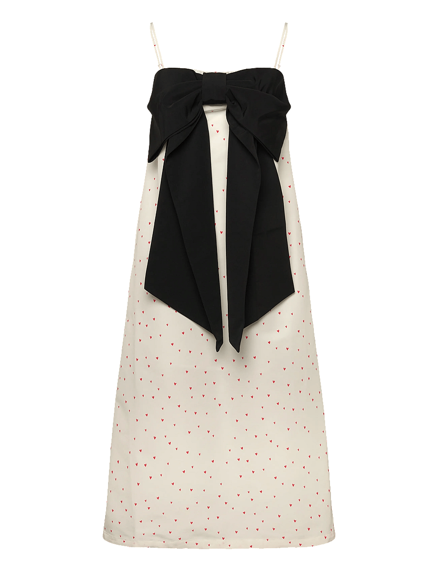 Stella Nova - Heart Printed Bow Dress - suvekleidid - hearts - 0