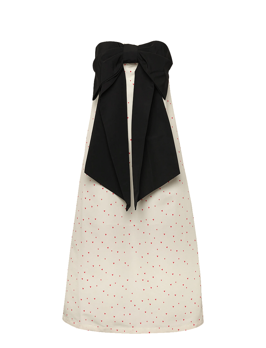 Stella Nova - Heart Printed Bow Dress - suvekleidid - hearts - 2