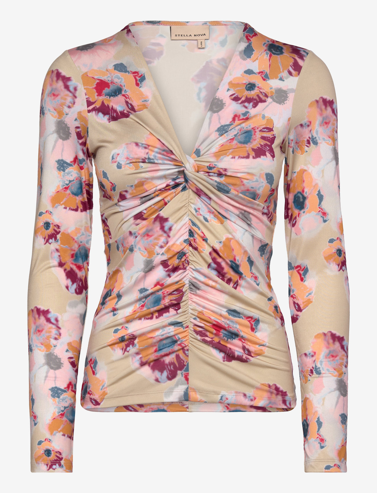Stella Nova - Printed jersey top - langærmede toppe - happy bright flowers - 1