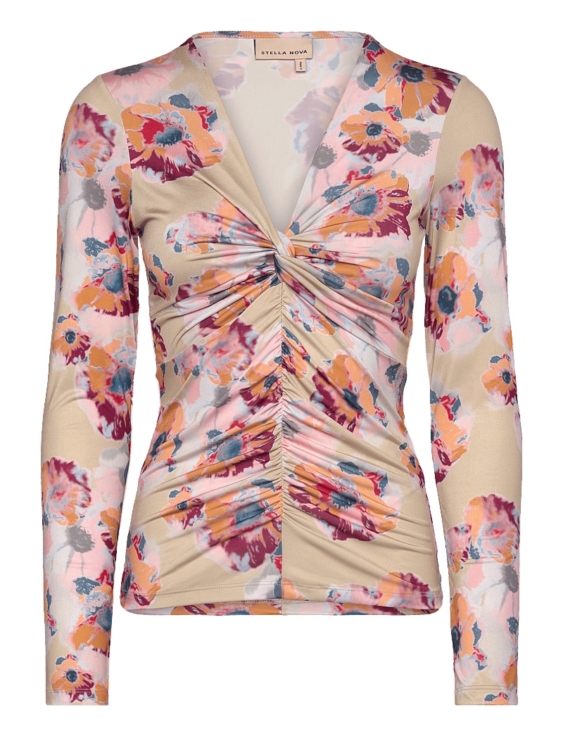 Stella Nova - Printed jersey top - langærmede toppe - happy bright flowers - 1