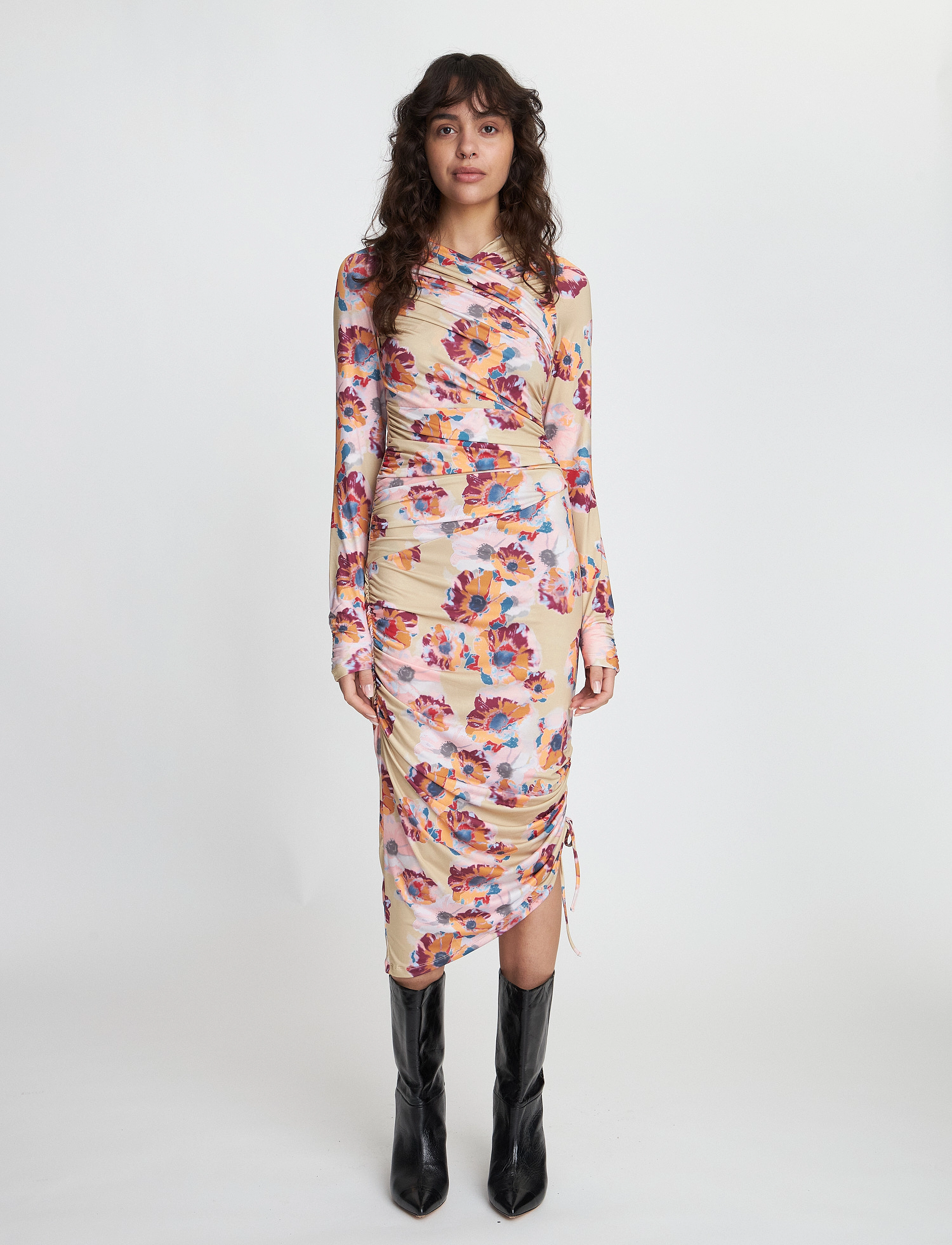 Stella Nova Printed Jersey Dress, XS, Dresses, Rosa - Knee-length & Midi, Frauen