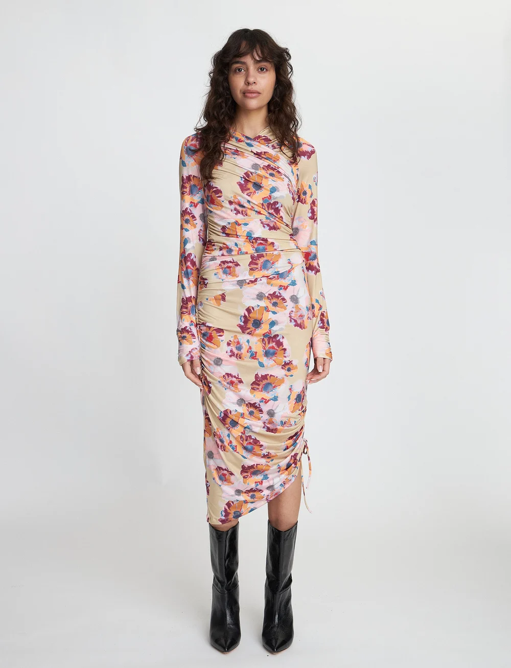 Stella Nova - Printed jersey dress - etuikleider - happy bright flowers - 0