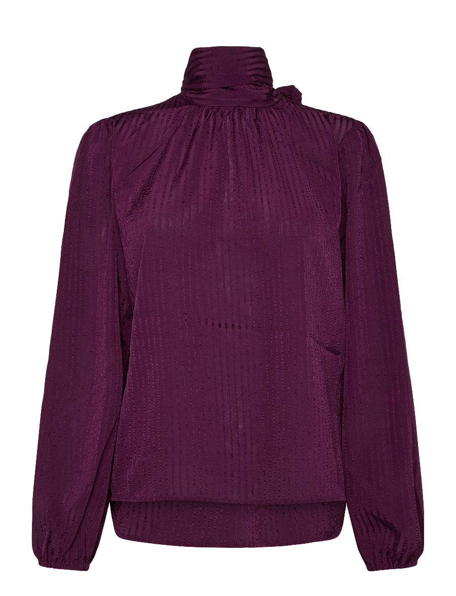 Stella Nova - Bow Blouse - langärmelige blusen - beetroot - 1
