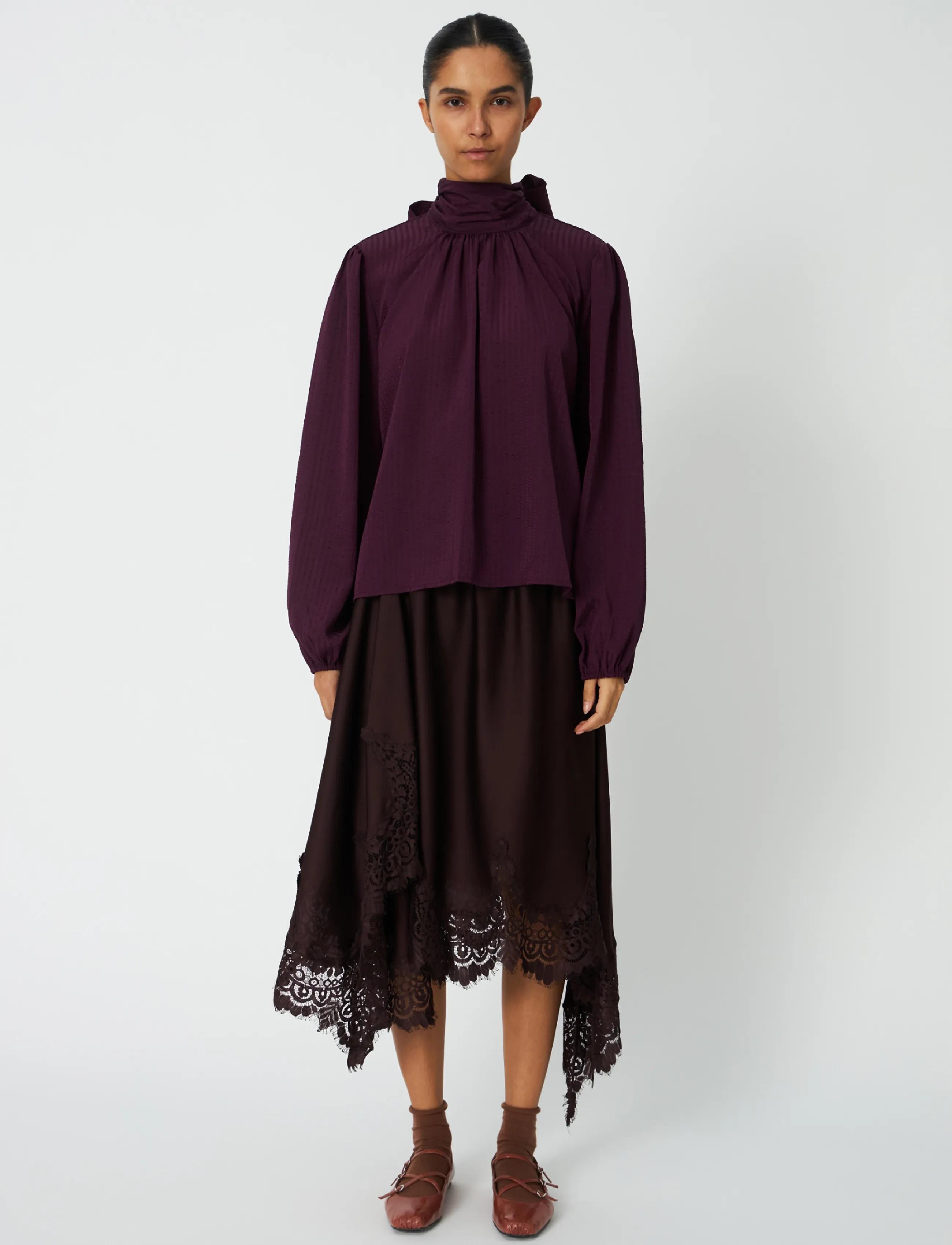 Stella Nova Bow Blouse - Blusen - BEETROOT / burgundy