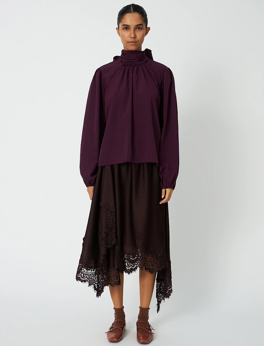 Stella Nova - Bow Blouse - langärmelige blusen - beetroot - 0