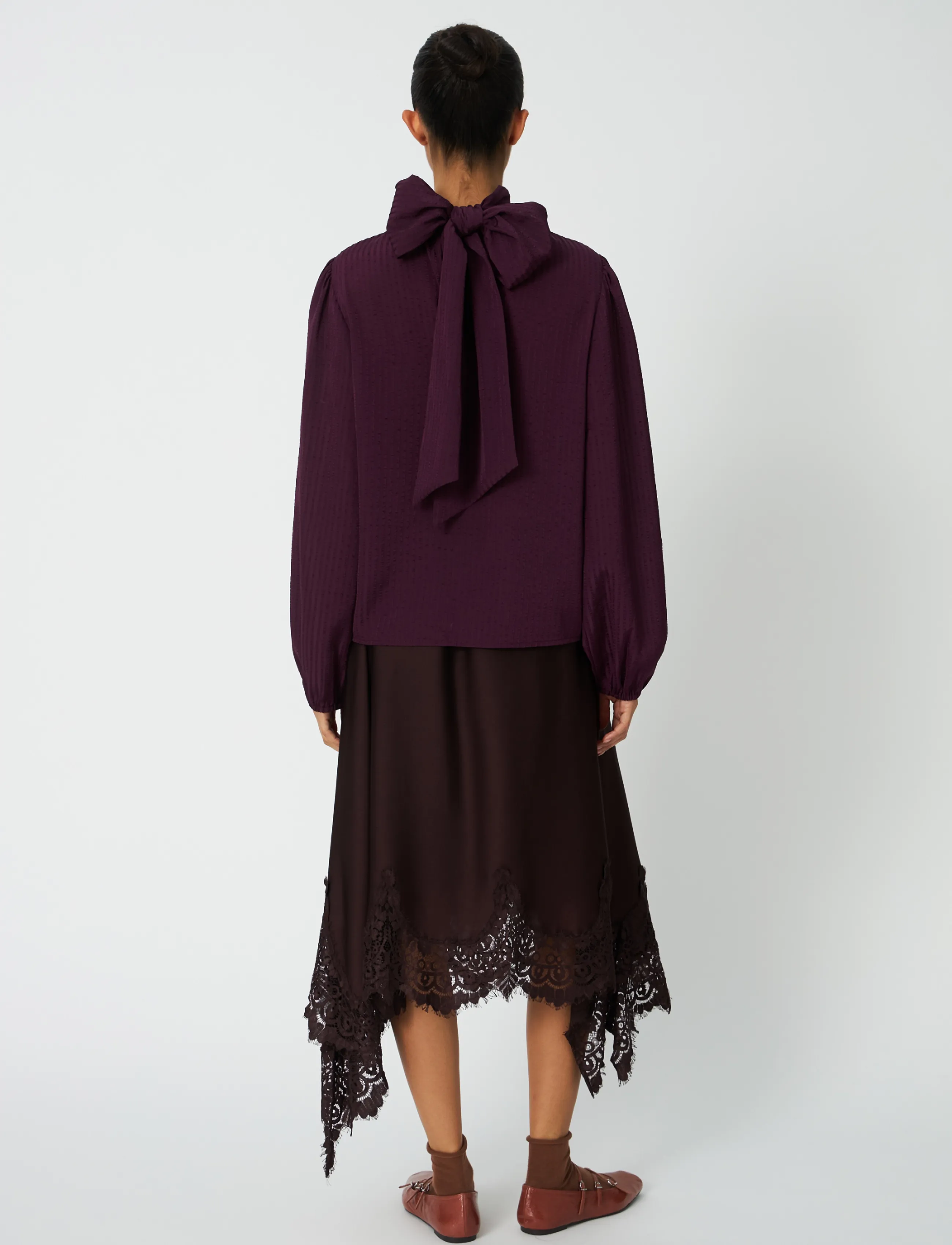 Stella Nova - Bow Blouse - langärmelige blusen - beetroot - 3