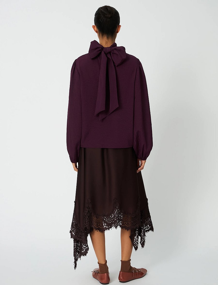 Stella Nova - Bow Blouse - langärmelige blusen - beetroot - 3