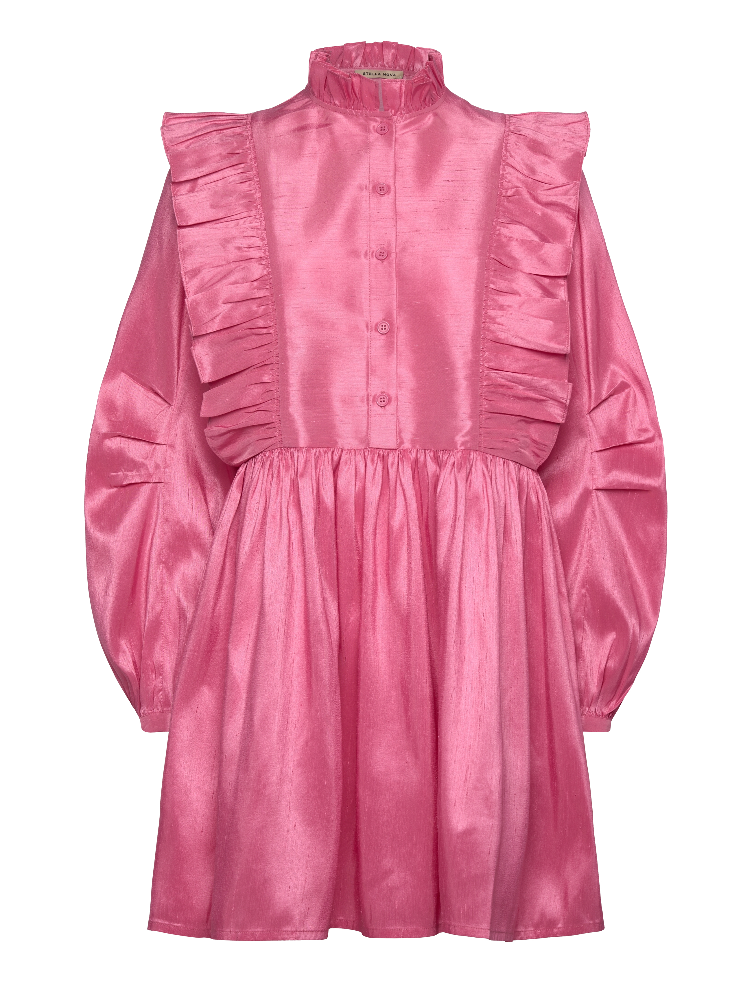 Stella Nova Short dress with ruffles - Kleidid - PINK / pink/rose