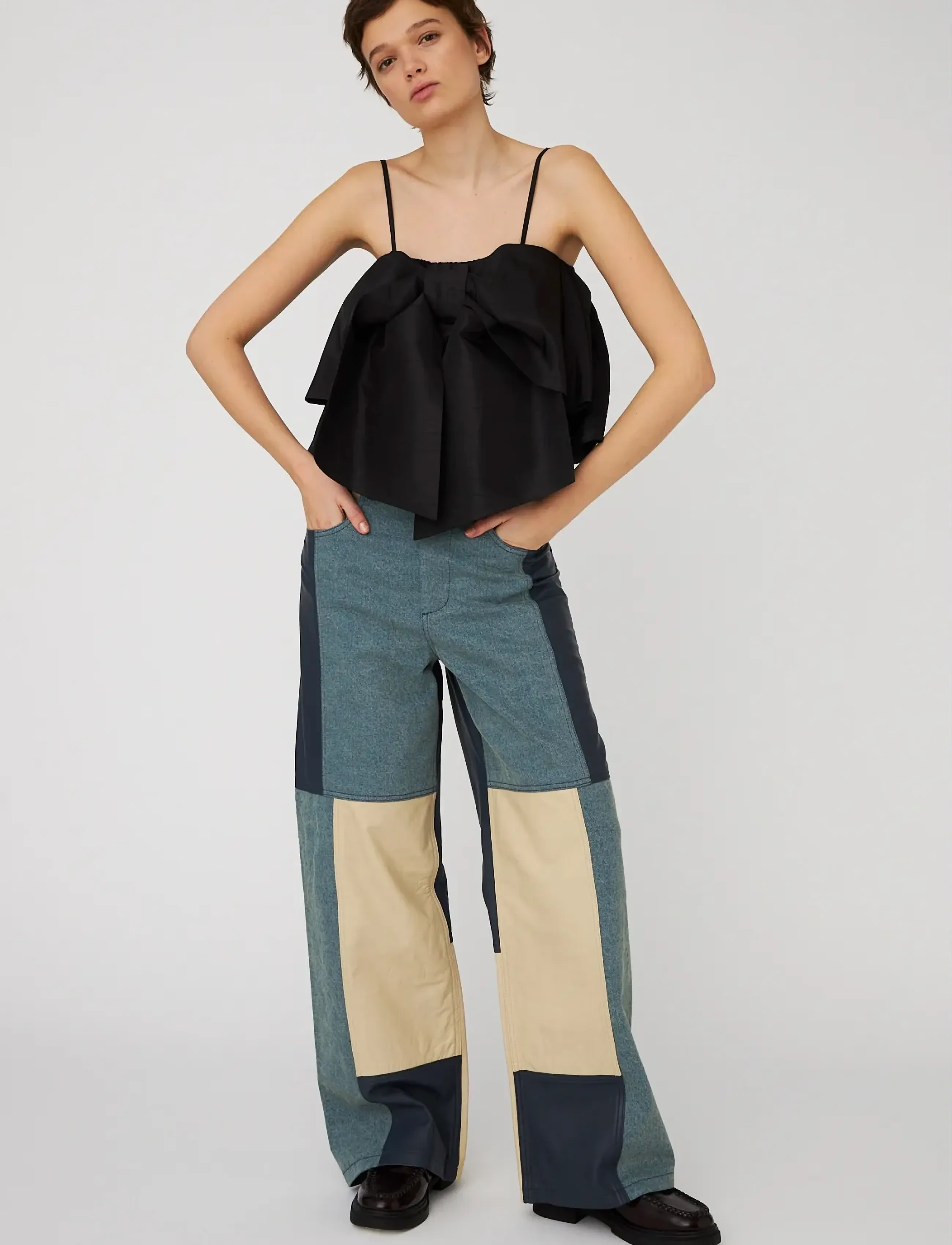 Stella Nova Crispy Bow Top, Kvinder, Sløjfe Top, Sort, Str: 32