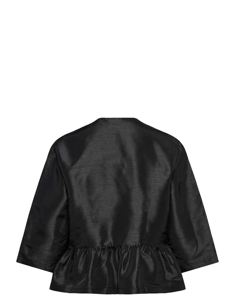 Stella Nova - Crispy Peplum Bow Blouse - palaidinės trumpomis rankovėmis - black - 1