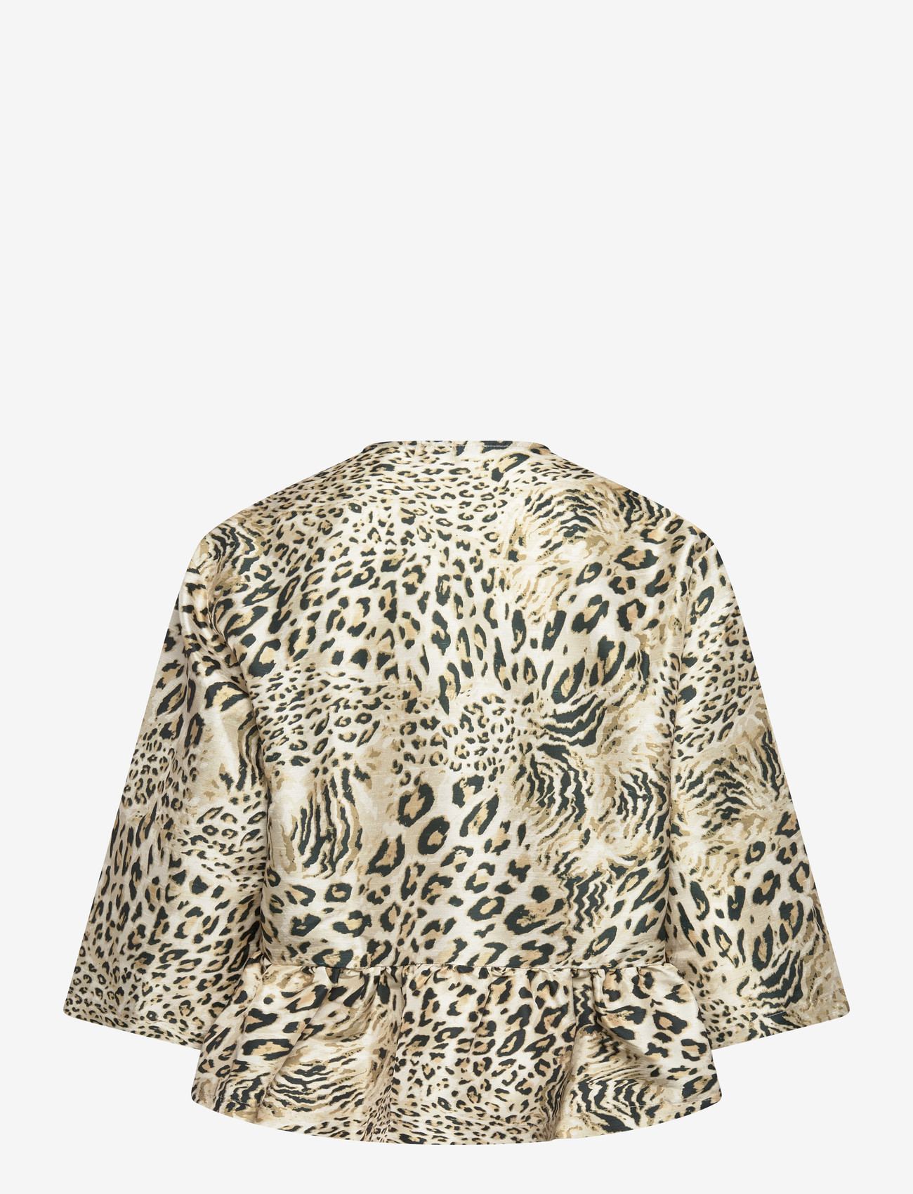 Stella Nova - Crispy Peplum Bow Blouse - blouses à manches courtes - leopard - 1
