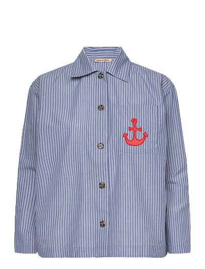 Stella Nova Striped Anchor Embroidered Shirt - Langärmlige Hemden - 313 BLUE STRIPES / blue