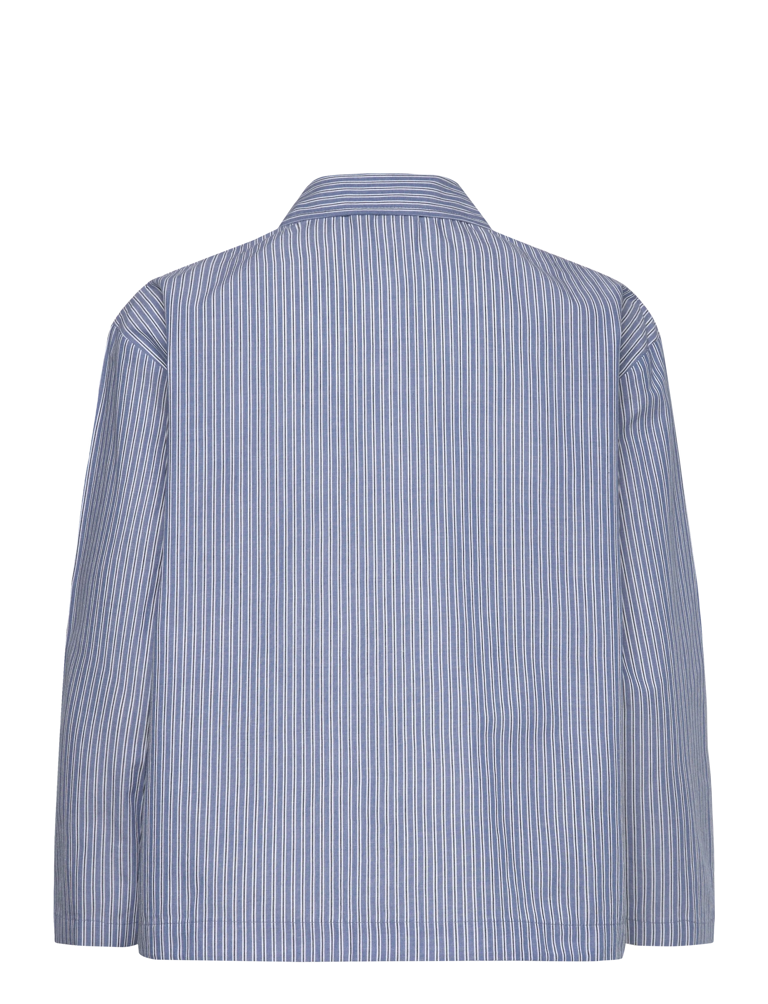 Stella Nova - Striped Anchor Embroidered Shirt - džinsa krekli - 313 blue stripes - 2