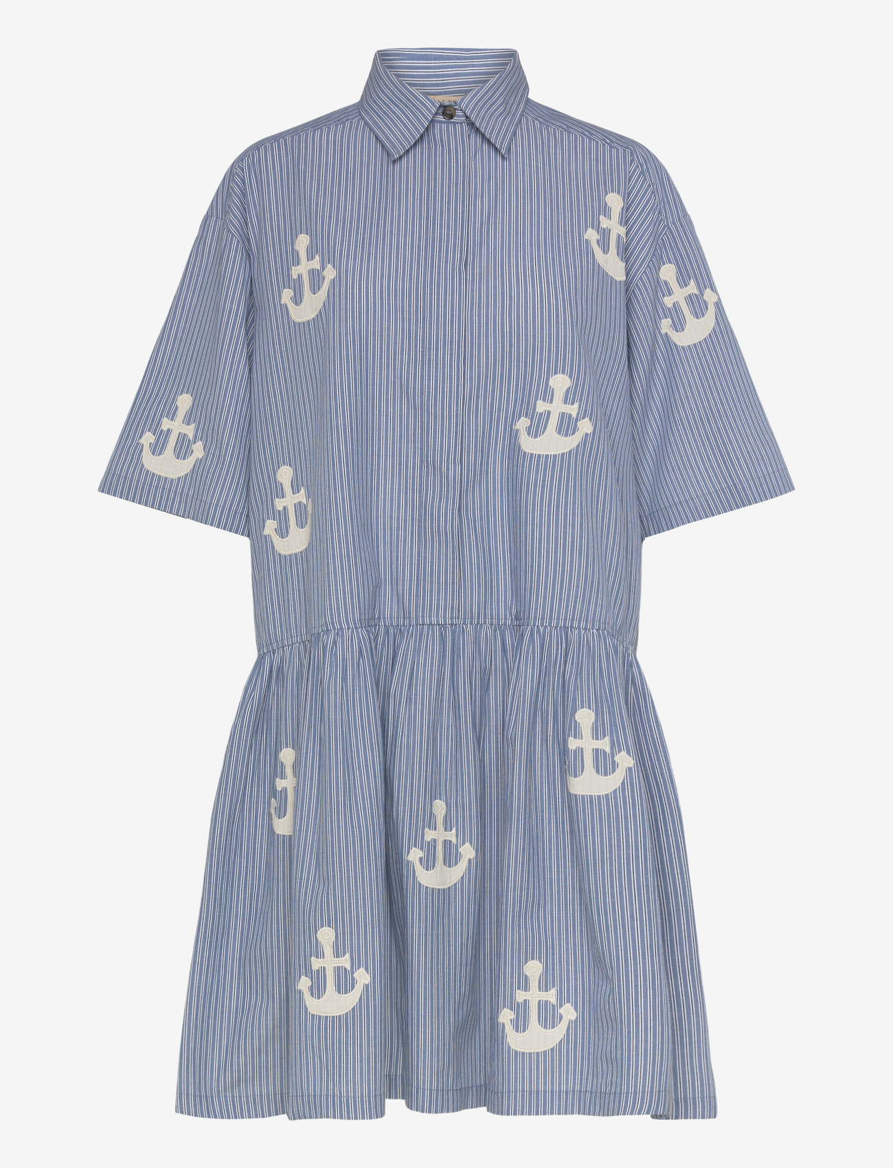 Stella Nova - Oversized Dress with embroidered Anchor - sommerkleider - 313 blue stripes - 1