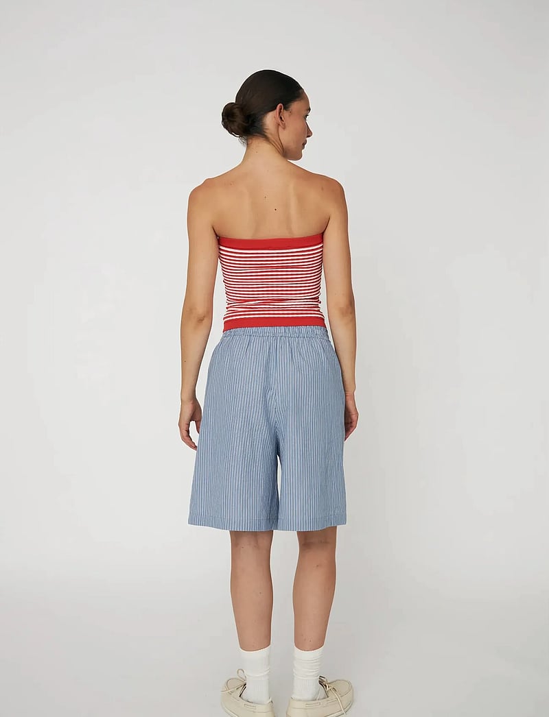 Stella Nova - Striped Anchor Embroidered Shorts - casual shorts - 313 blue stripes - 3